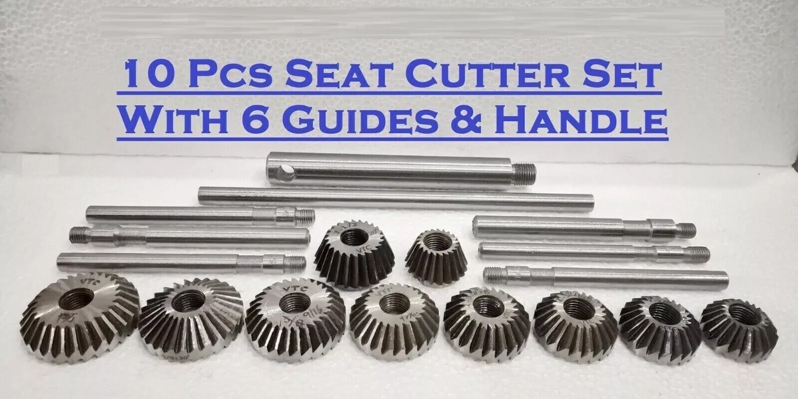 10 PCS VALVE SEAT & FACE CUTTER SET AUTOMOTIVE INDUSTRIAL TOOL-HEAVY DUTY