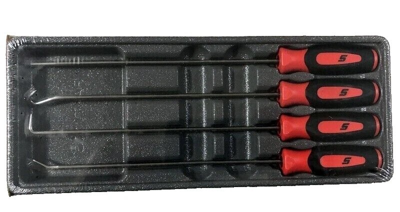 New Snap-on™ Long Pick Set SGLASA204CR Red Soft Handle