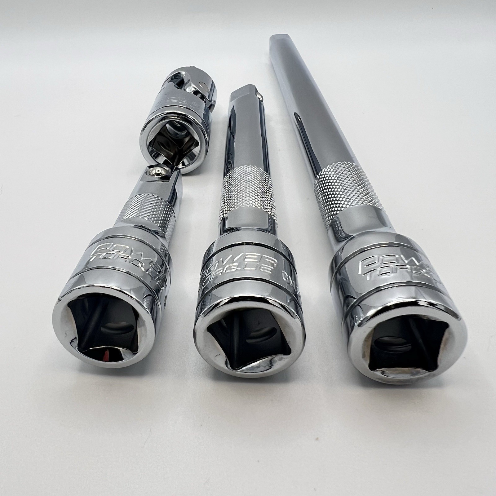 Power Torque 4pc 1/2 Inch Drive Socket Extension Bar Set 3”, 6”, & 10” w/ Swivel