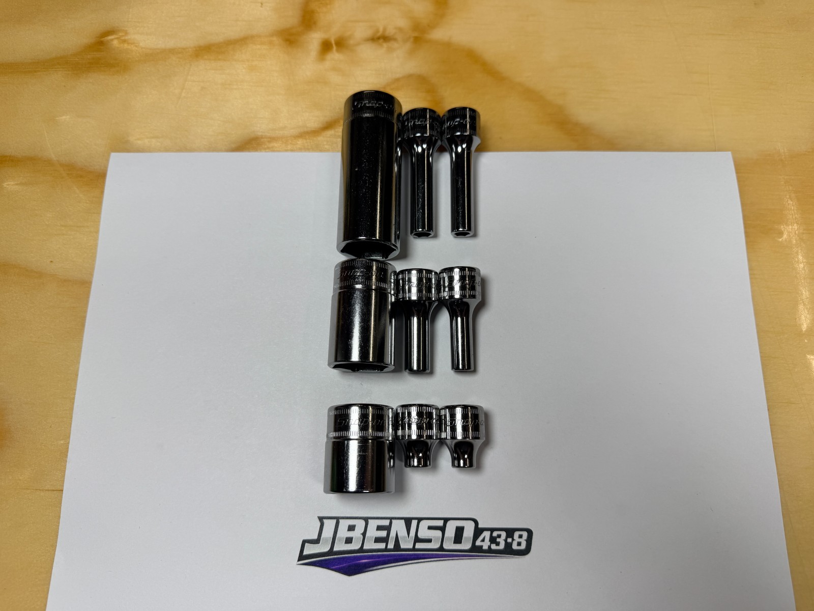 Snap-On Tools USA NEW 9pc 3/8″ Drive 6mm 7mm 20mm Metric 6pt Add-On Sockets