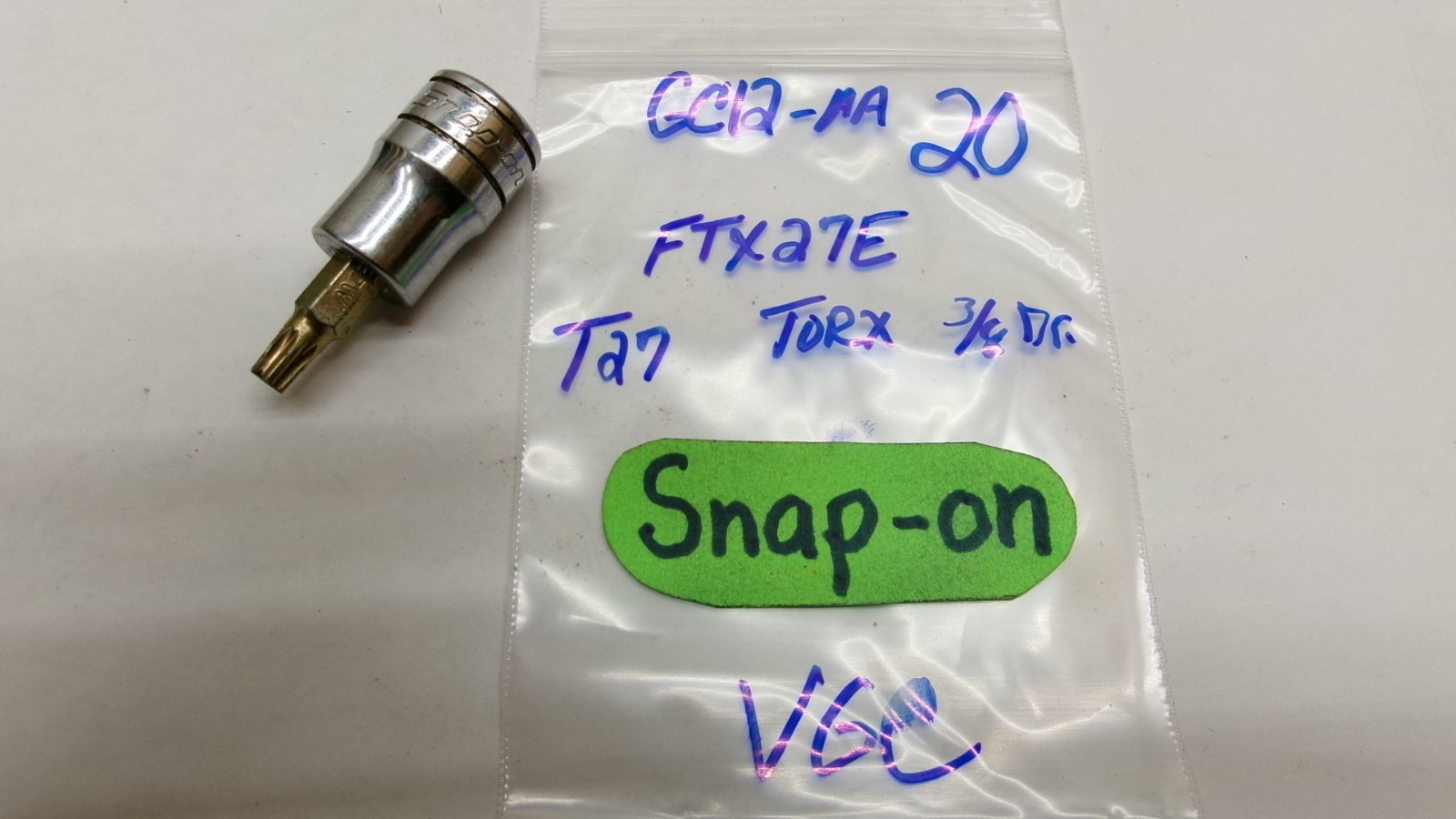 Snap-on tools 3/8″ drive T27 Torx Bit Chrome Socket FTX27E USA Nice!
