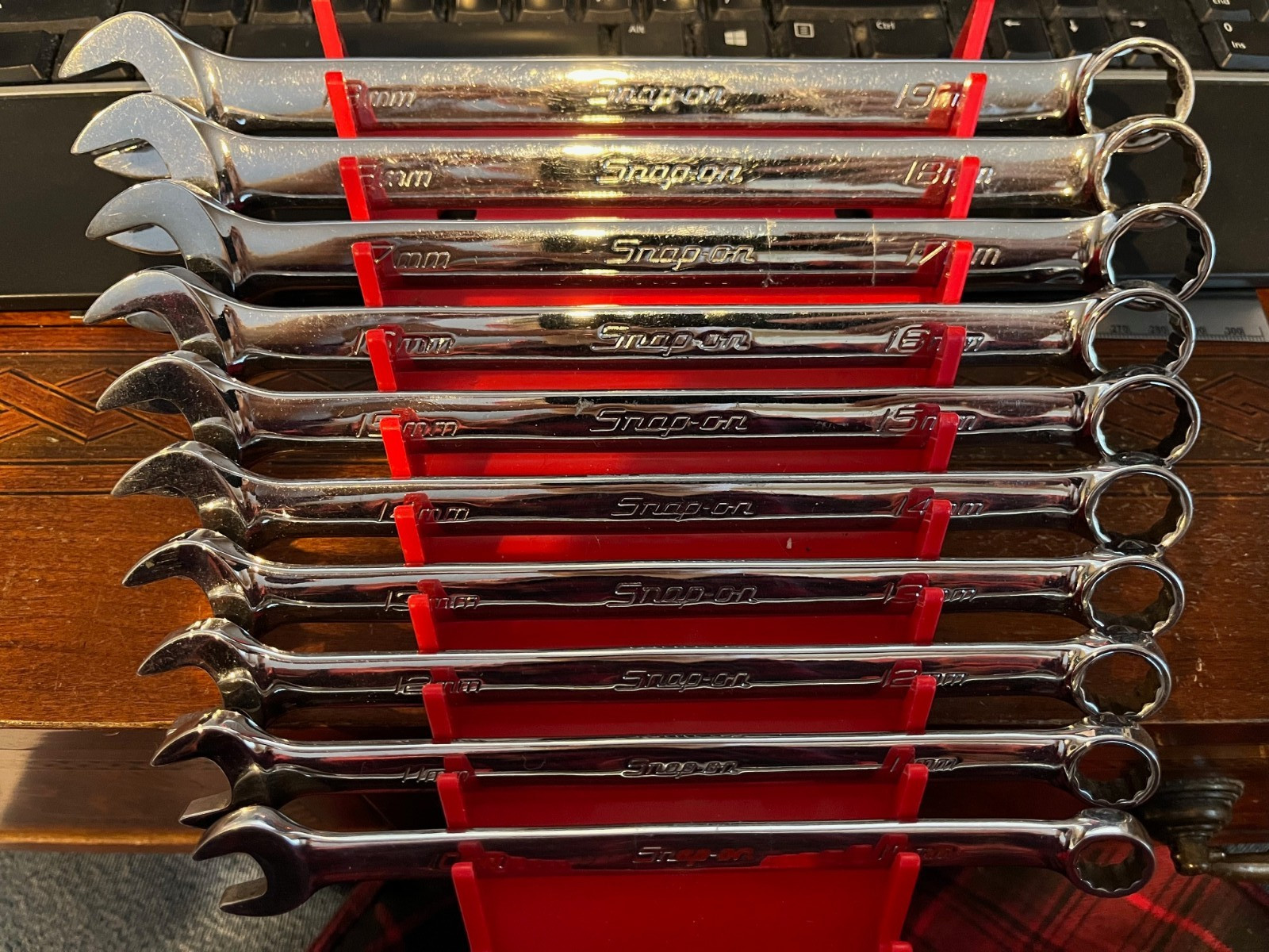 Snap-on OEXM710B Metric 12PT Combination Wrench Set 10pc 10mm-19mm NICE!!!