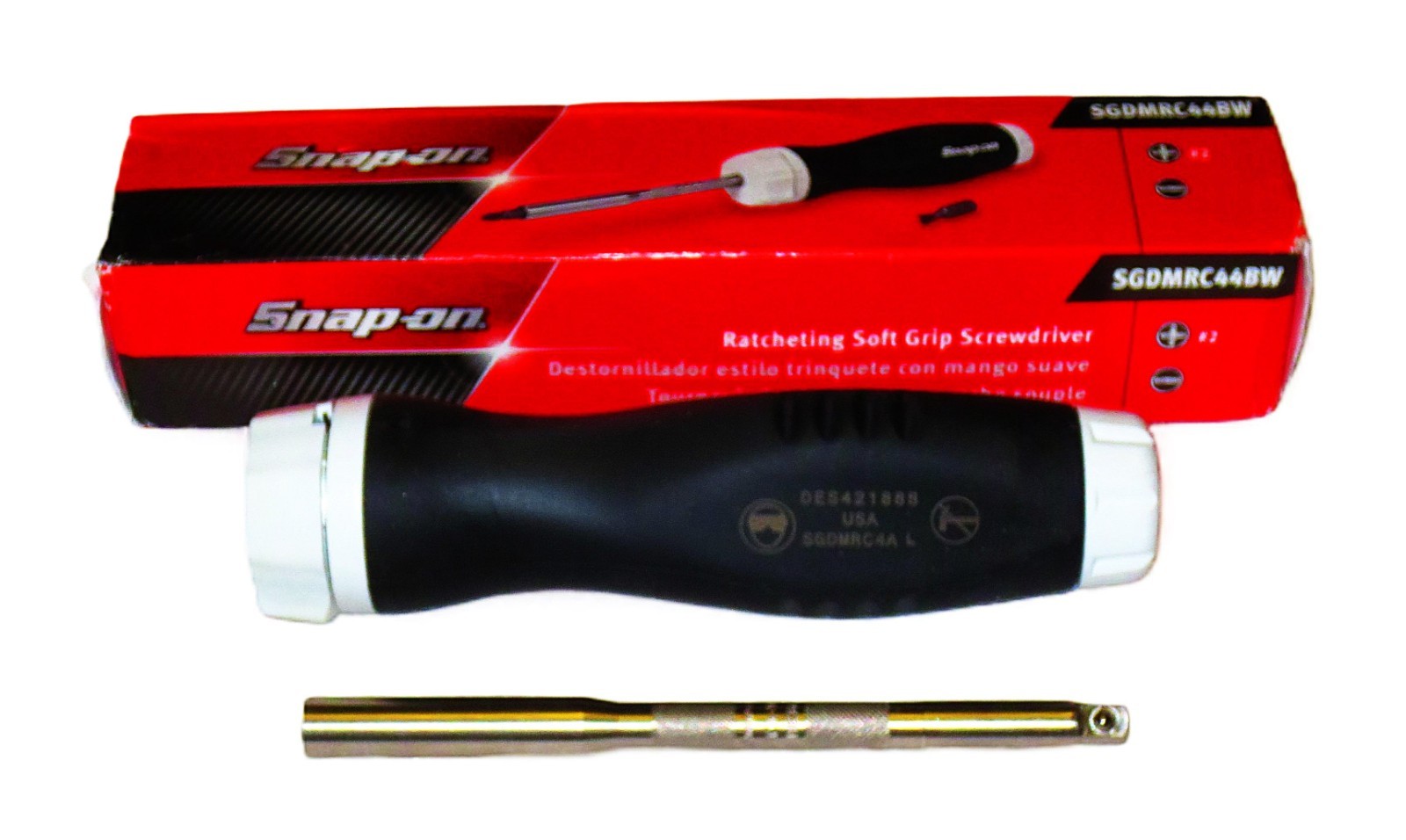 *NEW* Snap-on SGDMRC44BW Ratcheting Screwdriver *BLACK & WHITE SOFT HANDLE* NIB!