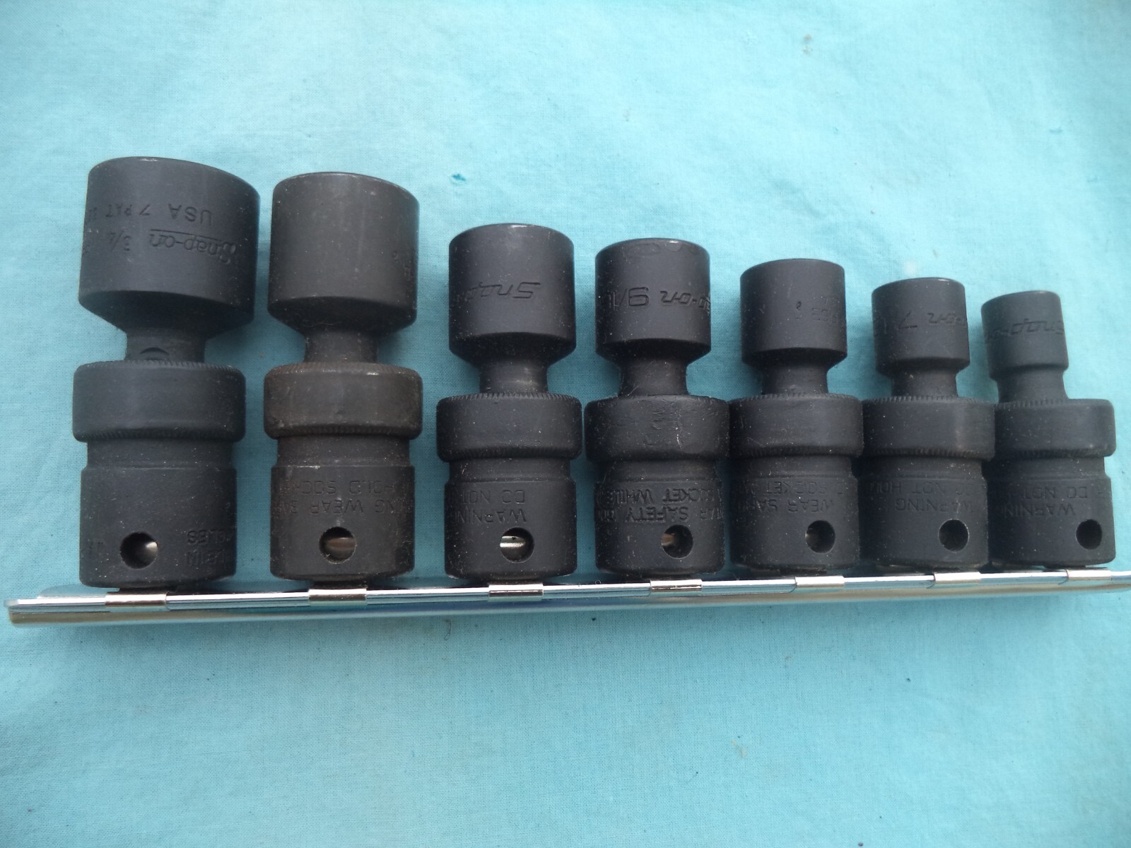 New Snap-On 3/8″ Drive SAE #207IPF 3/8″-3/4″ Swivel Impact Socket Set 7Pc w/Rail