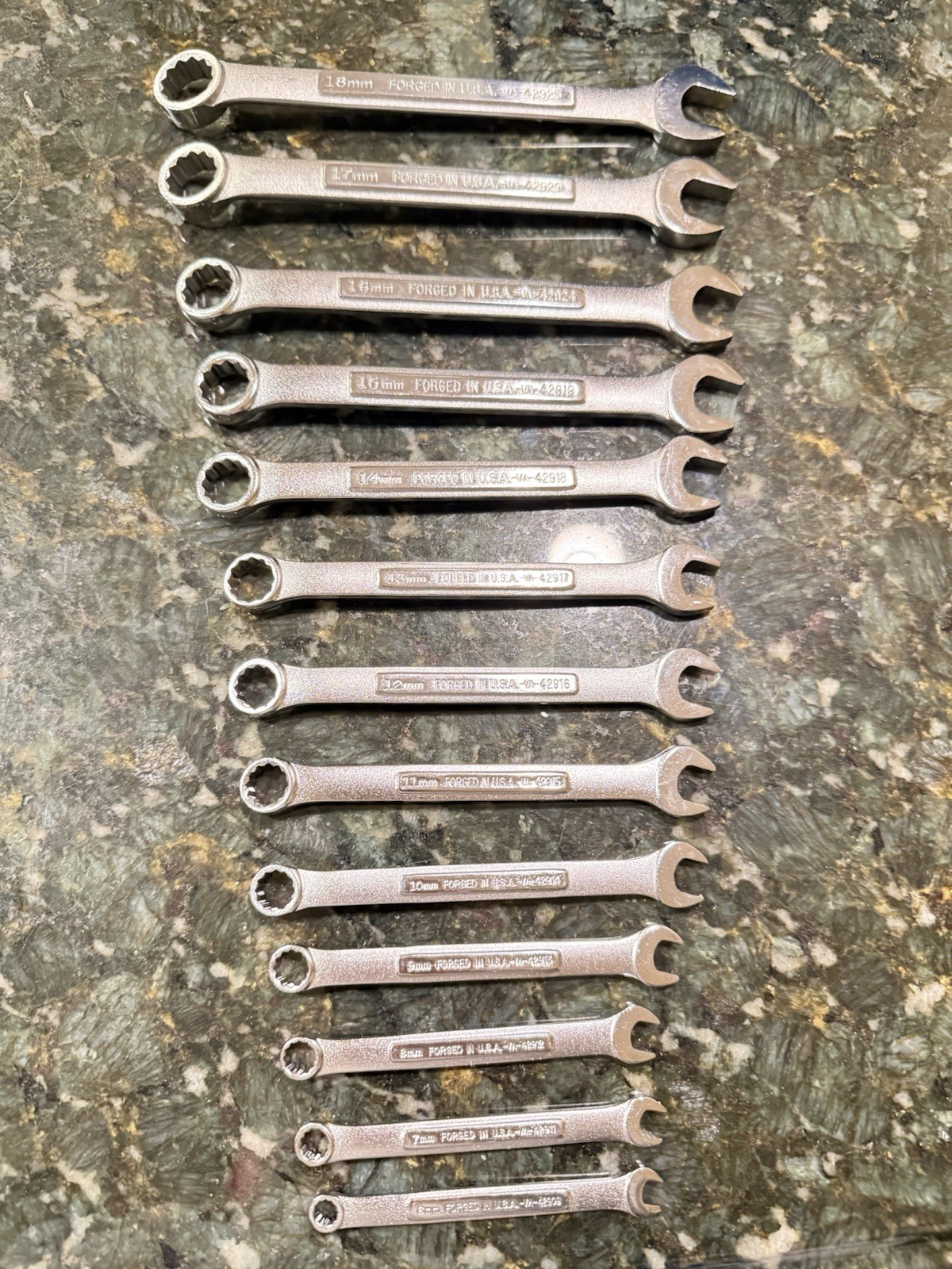 NOS CRAFTSMAN 12pt METRIC Combination Wrench Set 6mm-18 NO Skips (13 pieces) USA