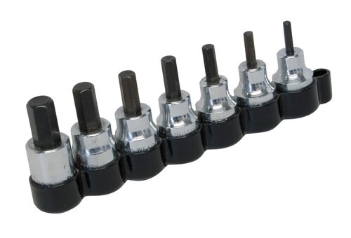 Lisle 13600 7pc 3/8″ Square Drive, 1/8″-3/8″ Sizes, Hex Bit Set Alloy Steel NEW