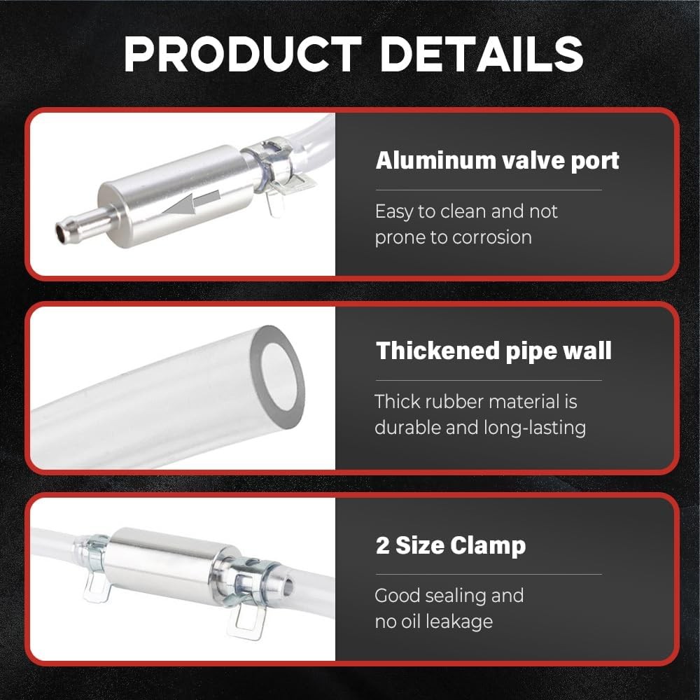 4PCS Brake Bleeder Hose with One-Way Check Valve Bleeding Tool Kit for Car