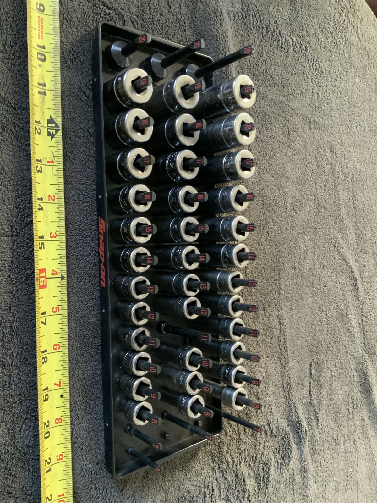 Snap On 3/8” Drive Shallow, Semi Deep And Deep Socket Sets, Missing 1….8-19mm…..