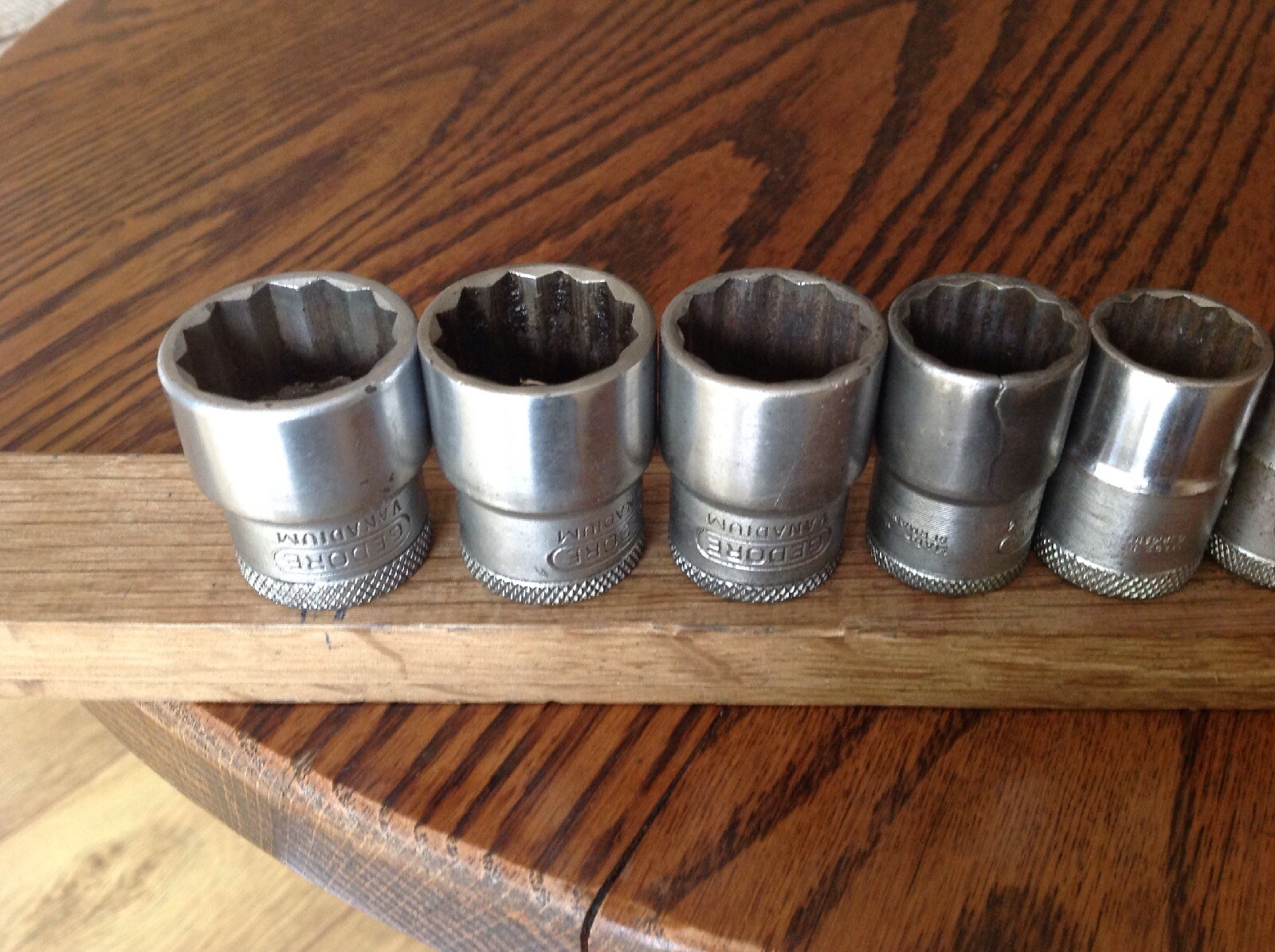 9 Gedore Sockets 1″ To 7/16″ AF With 1/2″ Drive.