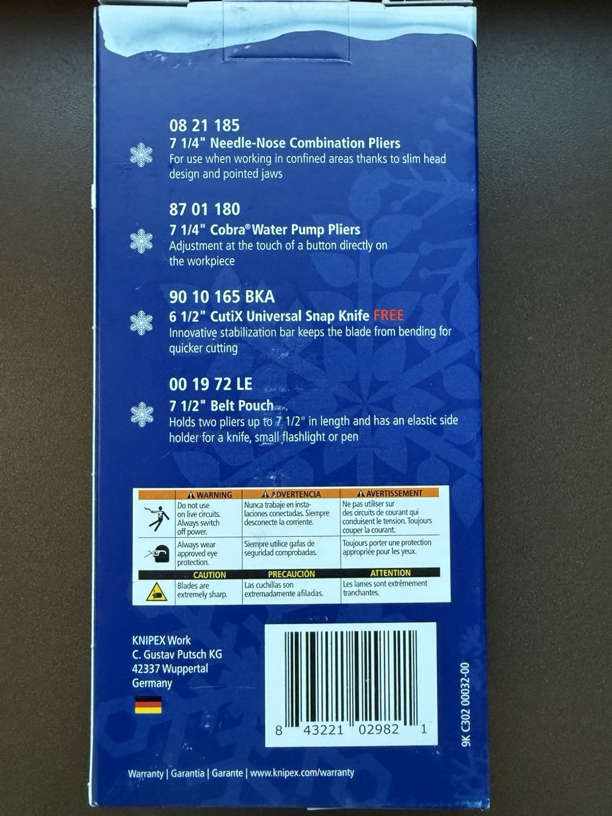 Knipex CutiX Snap Knife and Pouch Set 2024 Holiday Gift 9K 00 80 169