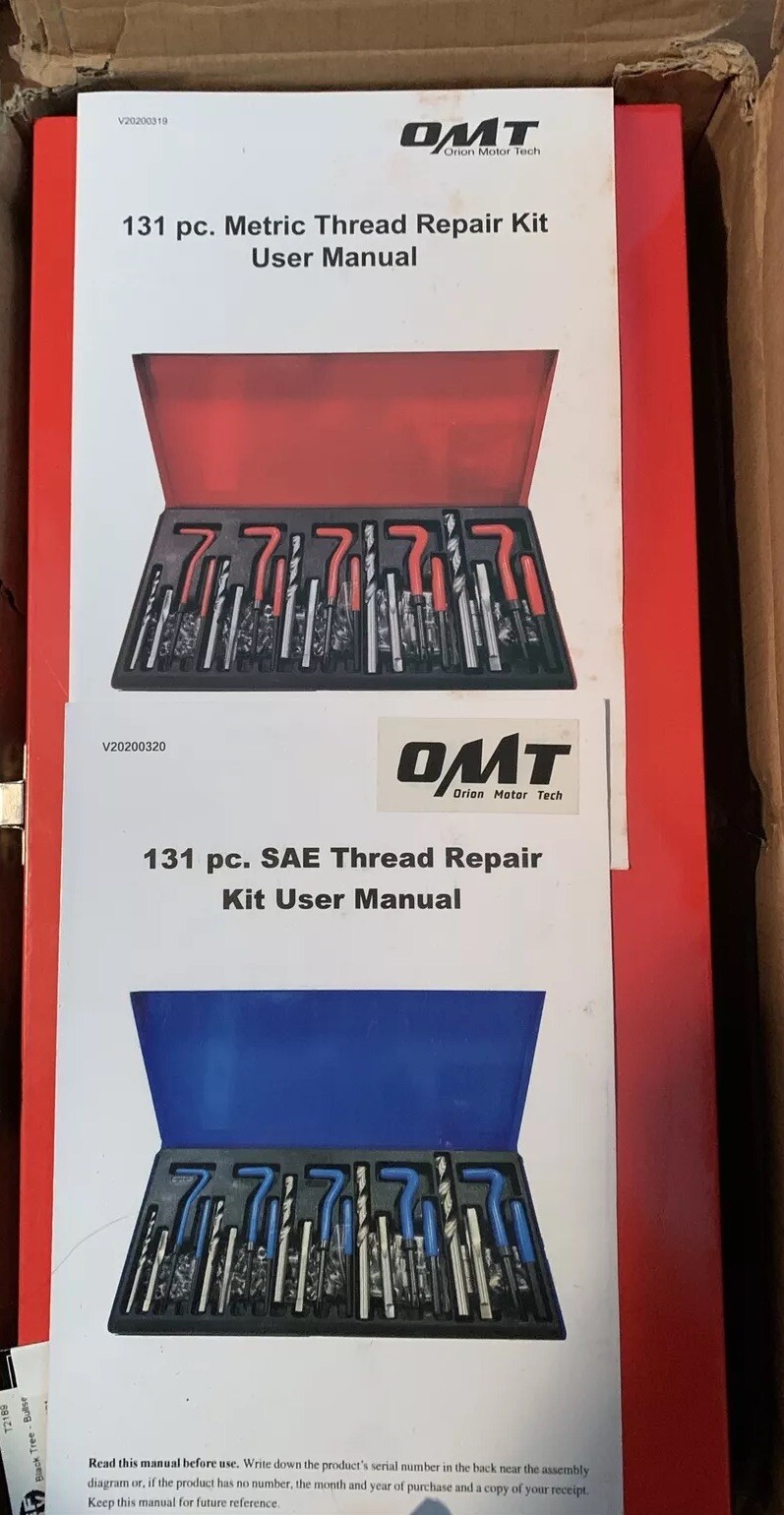 131 pc metric thread repair kit and 131 Pc SAE Thread Repair Kit, HSS Drill