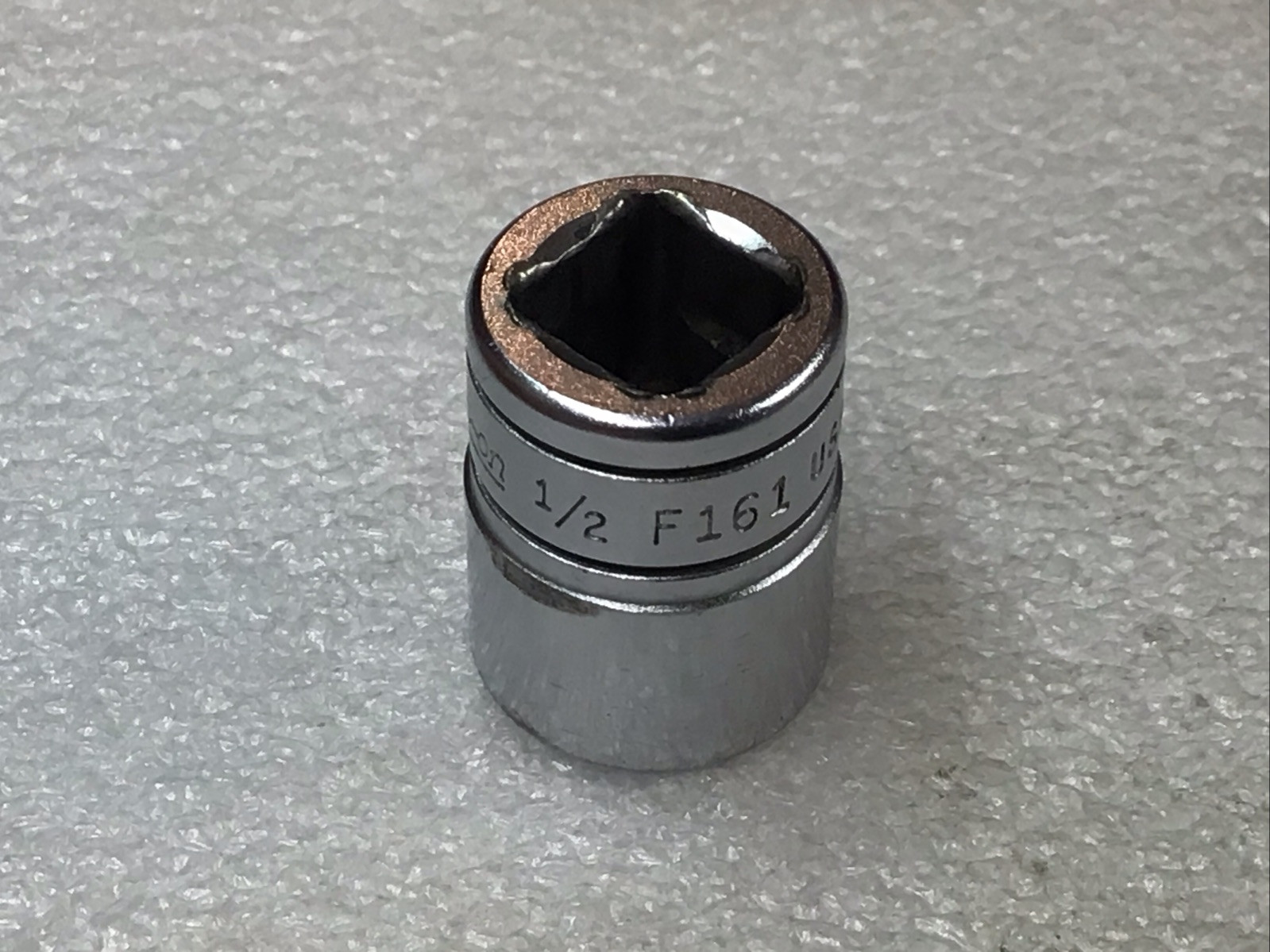 Snap On F161 – 1/2”, SAE, Chrome, 3/8″ Dr., 12-Pt., Shallow, Socket-USA-NICE-