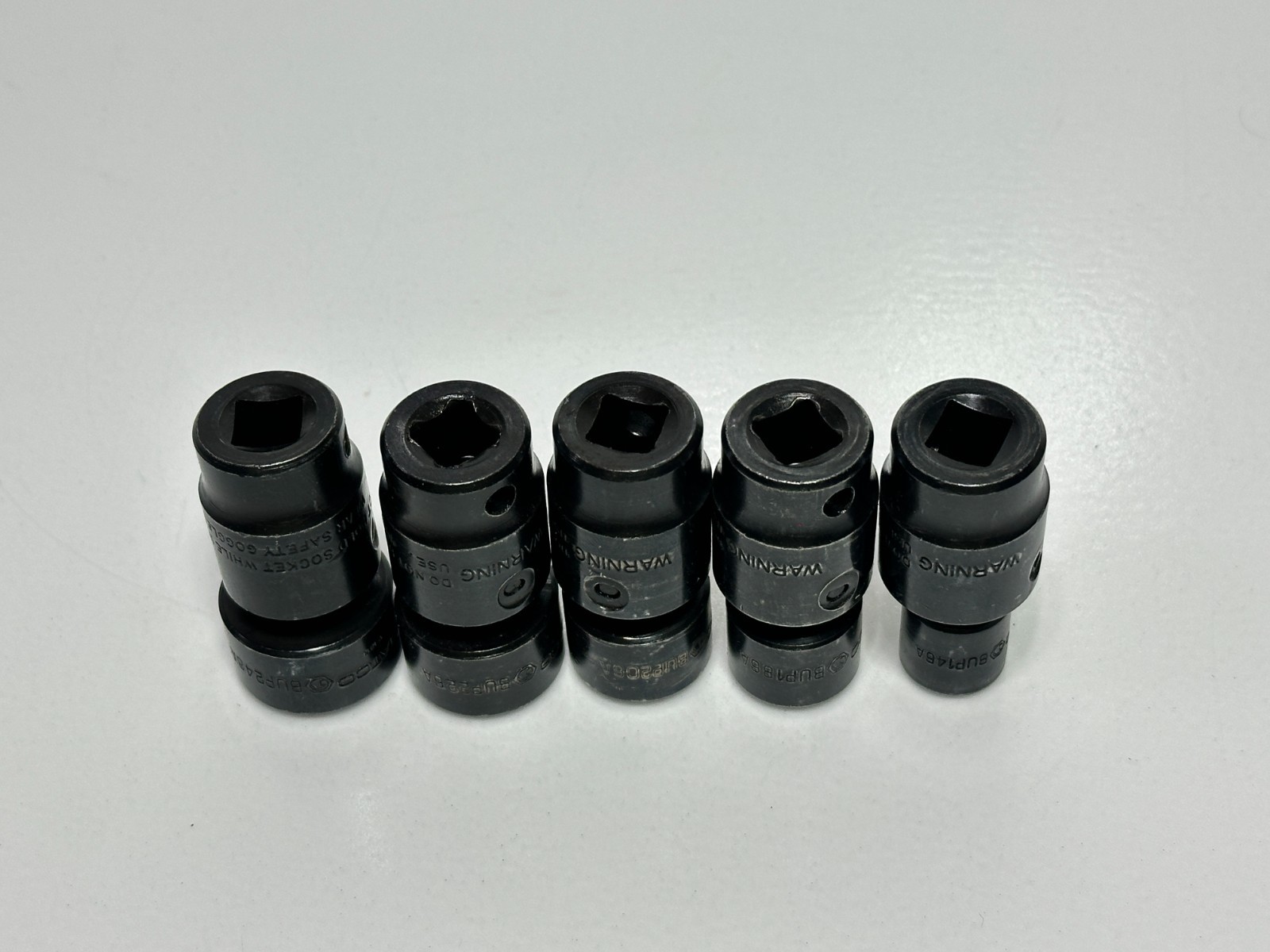Matco Tools USA 5pc 3/8” Drive SAE Swivel Universal Impact Set Lot, 7/16-3/4”