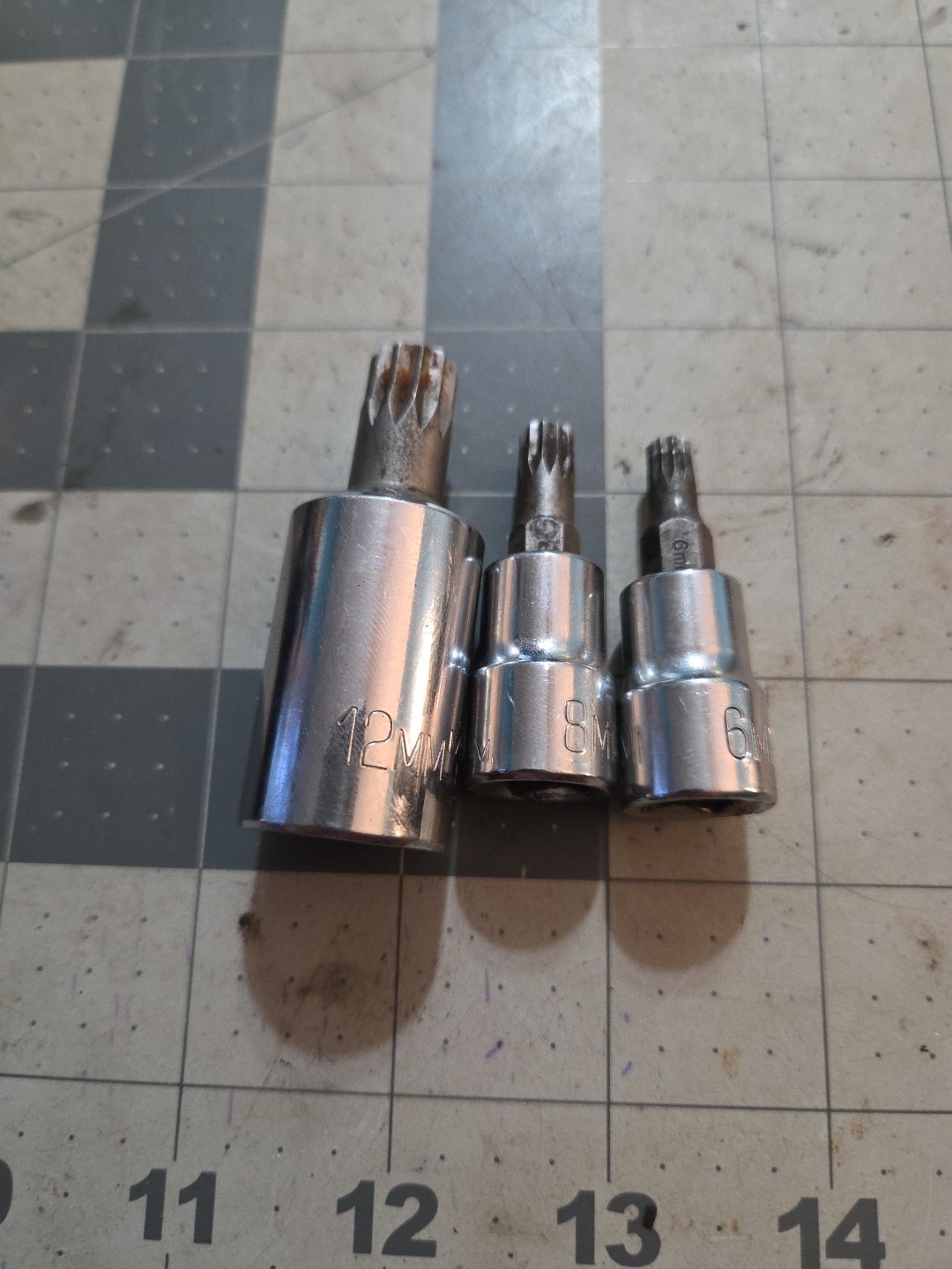 4 Matco Tools 12 Spline 3/8″ & 1/2″ Drive Triple Square Bit Socket 6,8,10 12mm