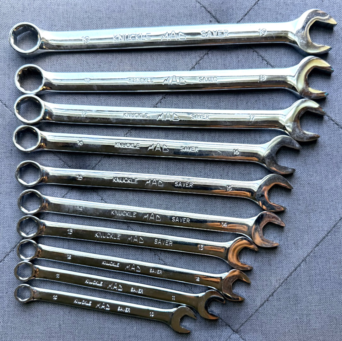 MAC Tools 10pc Metric MB19KS Knuckle Saver Combo End Wrench Set, #10 thru #19