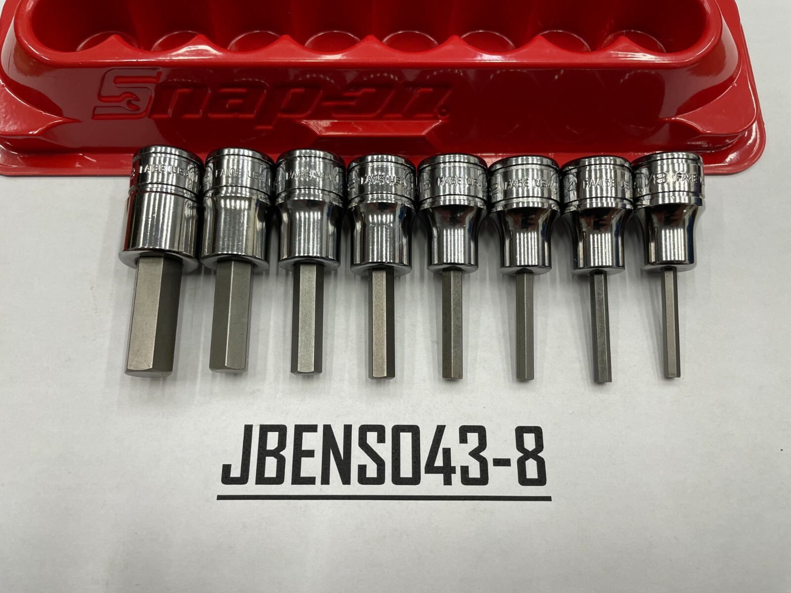 Snap-on Tools USA NEW 8pc 3/8″ Drive SAE Standard Hex Bit Socket Set 208EFAY