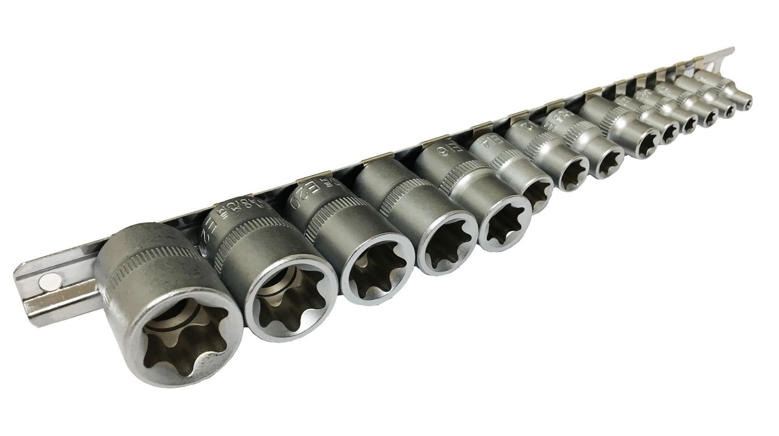 14pc E Torx Socket Set E4-E24 Female External Star 1/4 3/8 1/2 Drive Socket Kit