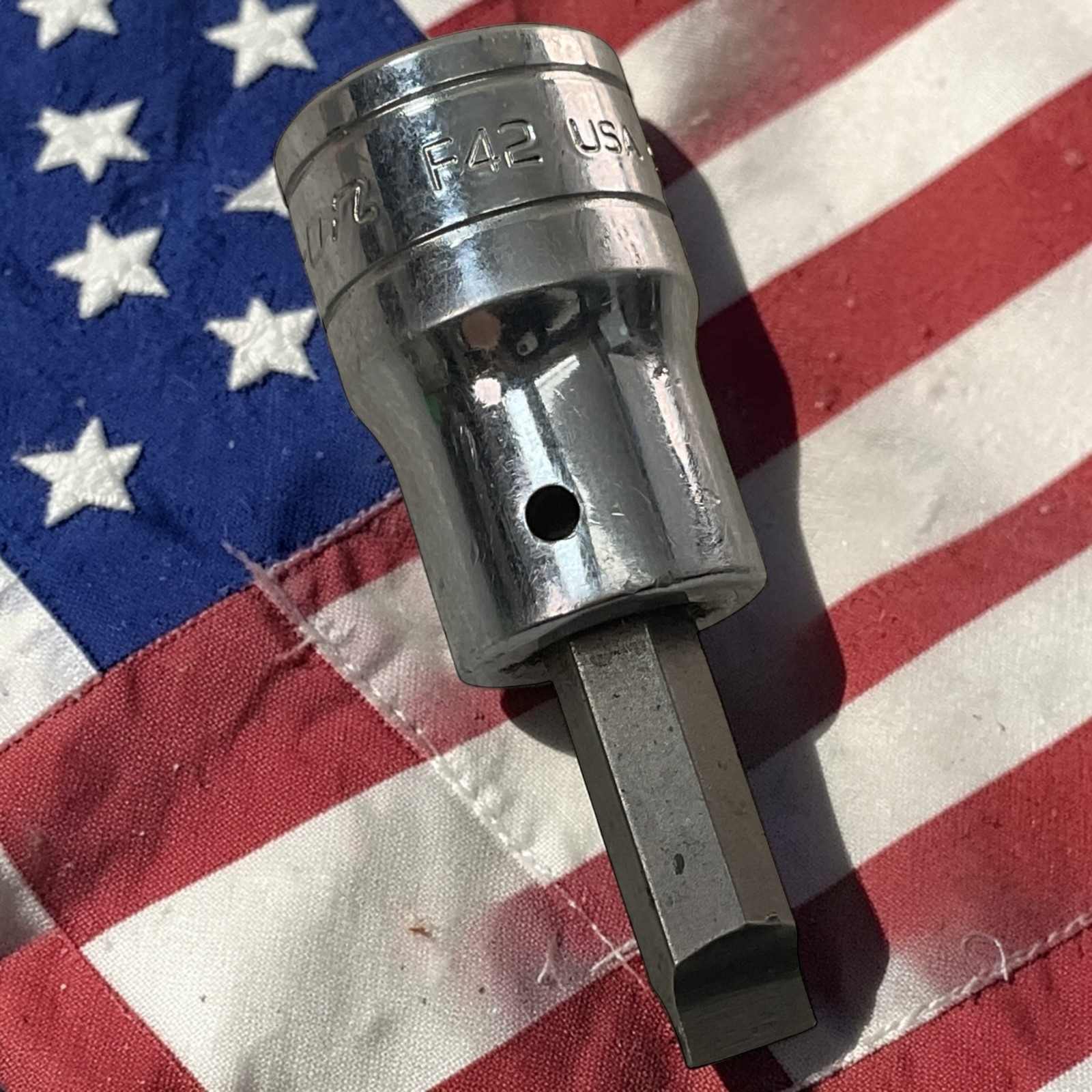 Snap-On Slotted Bit Driver Socket 1/4″ F42 3/8″ Drive As Pictured Mechanic Tool