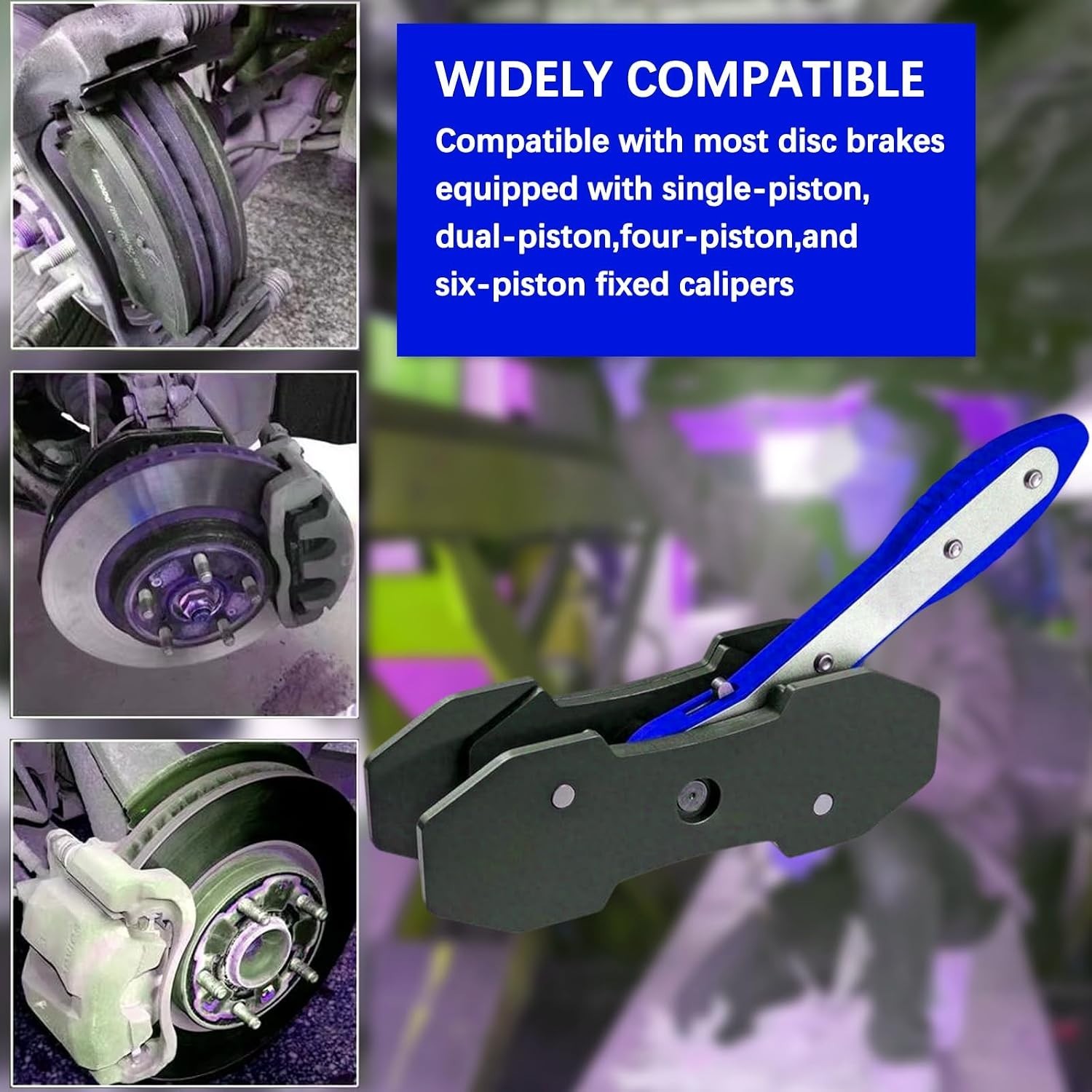 Ratchet Brake Caliper Tool Brake Piston Spreader Press 2 Hooks Steel Plates
