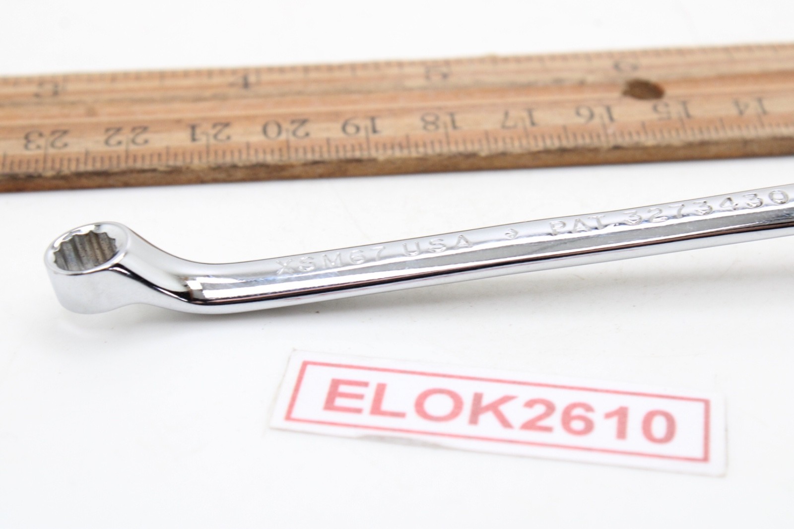 Snap On XSM67 6mm X 7mm 12 Point 4″ Long 10° Offset Double Box End Wrench USA