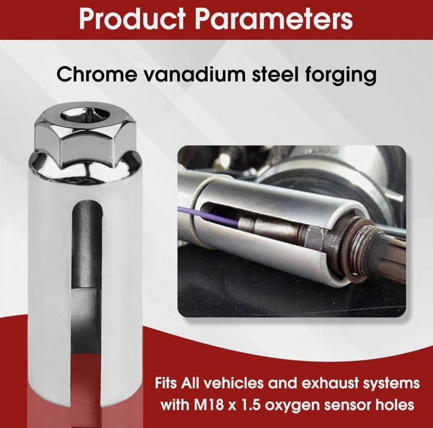 5Pcs 22mm O2 Oxygen Sensor Socket Wrench 3/8″1/2″ Drive Auto Repair Tool
