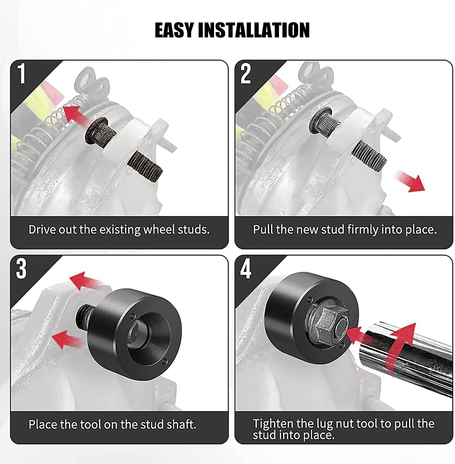 Wheel Stud Installer Tool Corporation for 22800 Tire Bolts Install Replace
