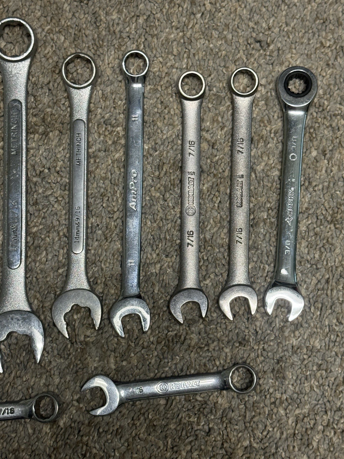 Mixed Wrench Lot Of 10pc Various Sizes & Types- Used Conditions!