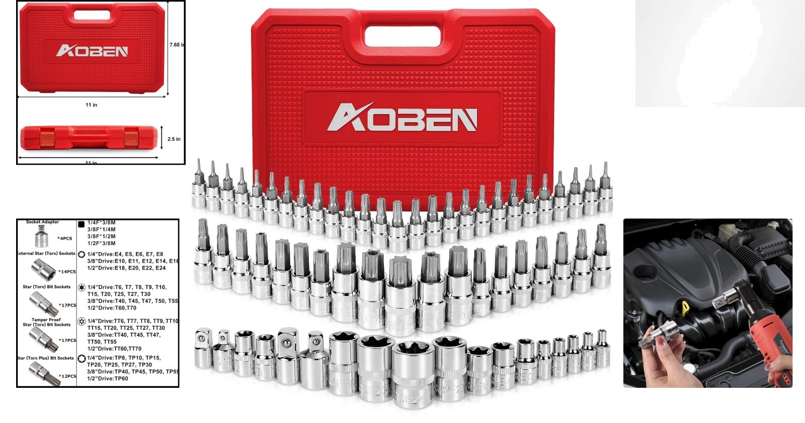 64-Piece Chrome Vanadium Torx Bit Socket Set – Superior Durability & Torque