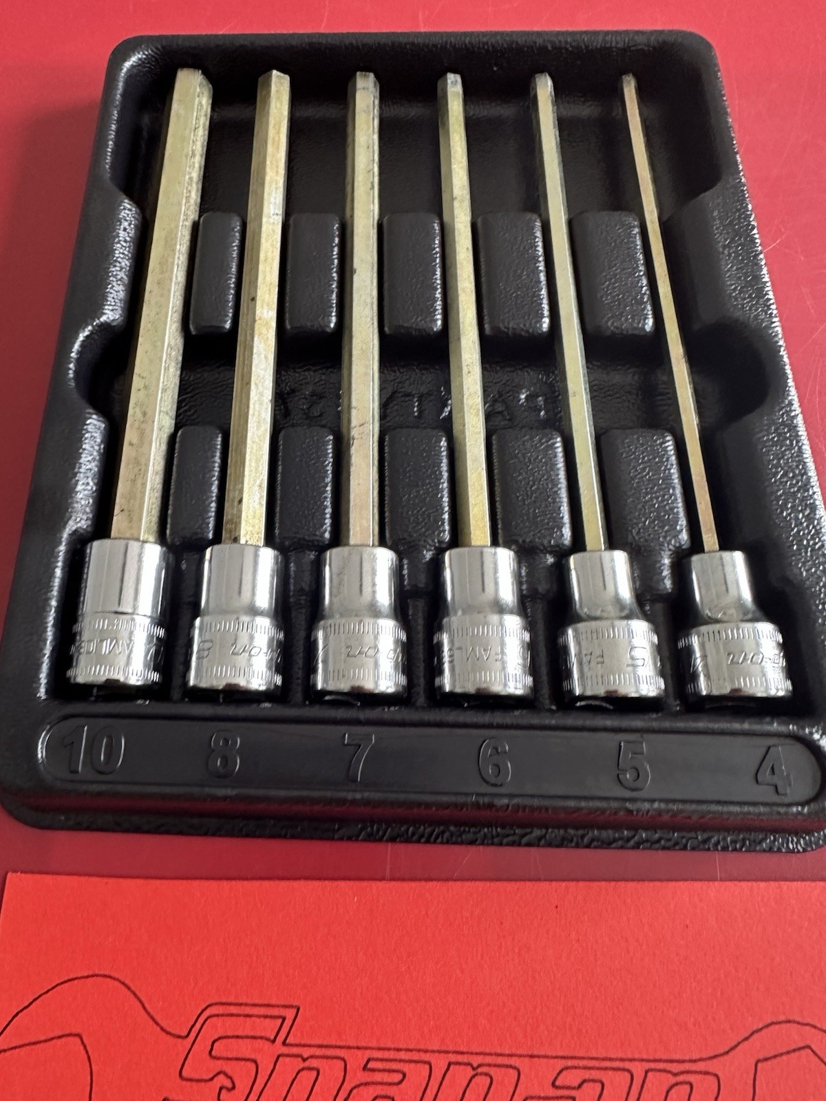 Snap On 6pc 3/8 Metric Long Allen Socket Set 4mm – 10mm 206EFAML..