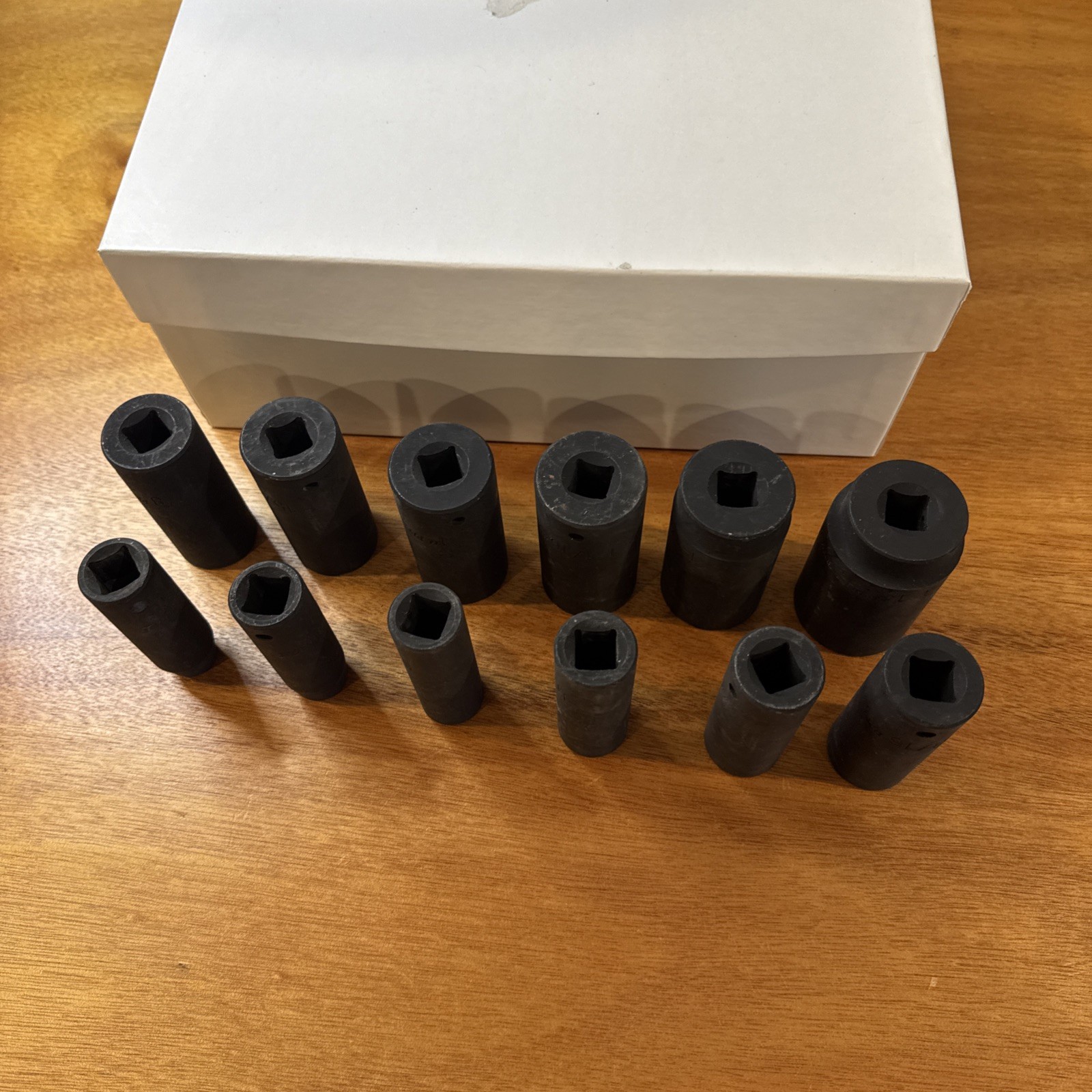 12 Pcs Pittsburgh Impact Socket Set 1/2″ Drive 7/16 to 1-1/4″ 6 Point Great Cond