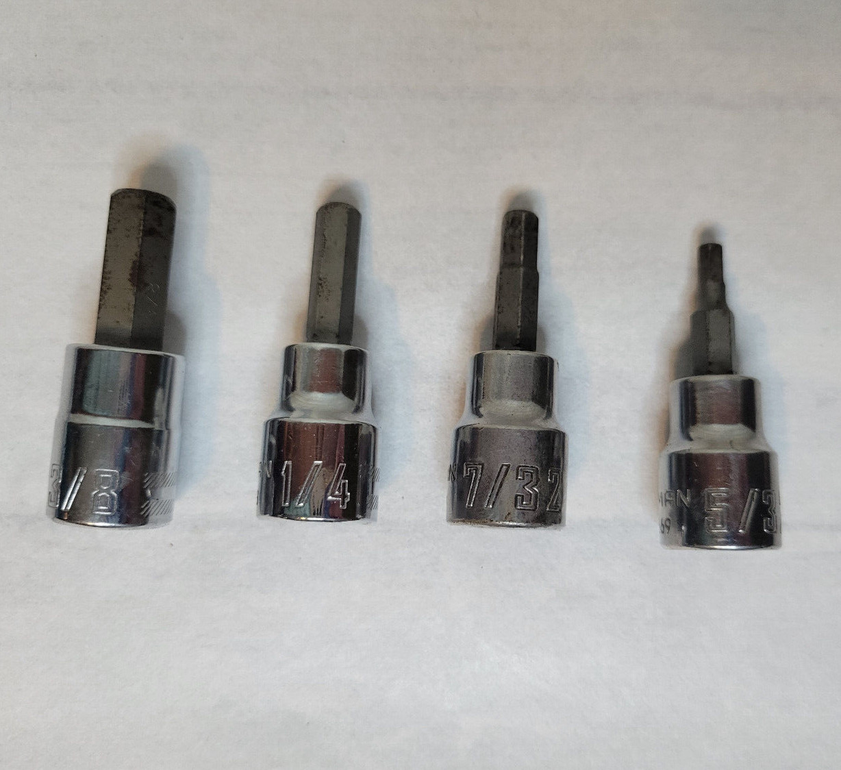 Craftsman Hex Allen Socket Bits 3/8″ Drive 1/4″ 3/8″ 7/32″ 5/32″