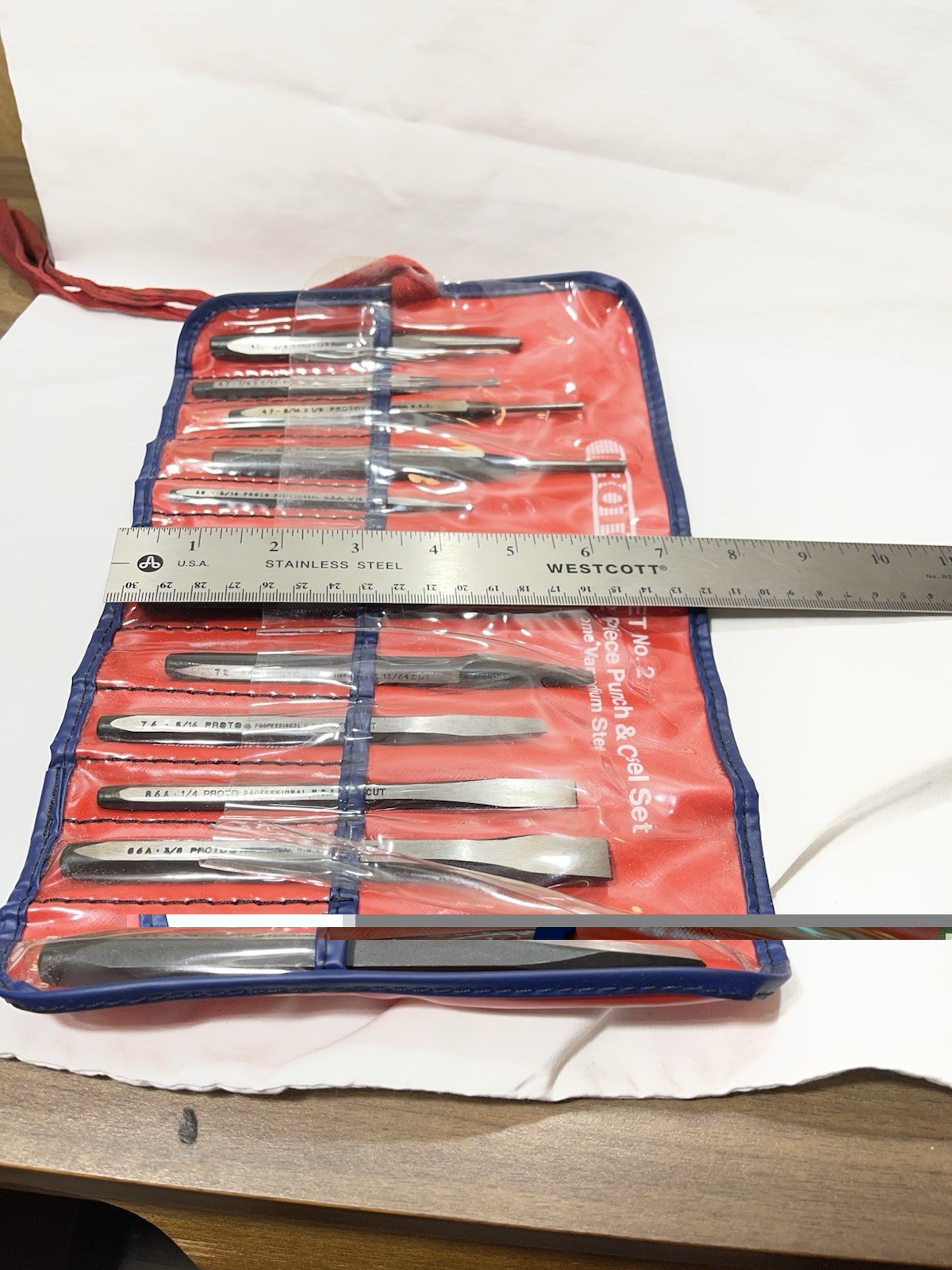 NEW Proto Professional 12pc Punch & Chisel Set No. 2 w/Pouch (MADE USA)