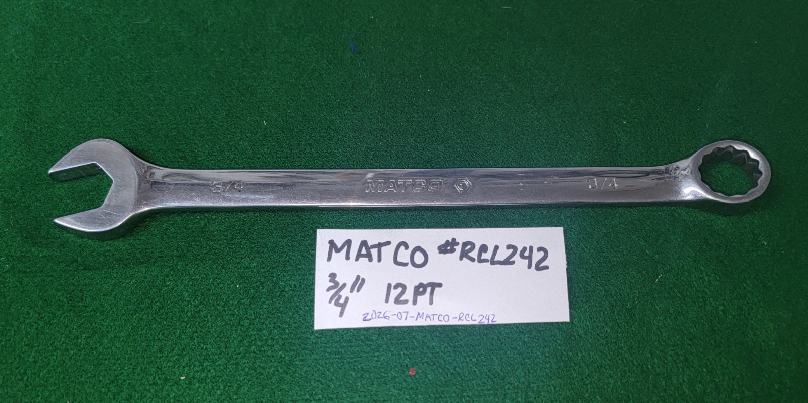 MATCO Tools SAE 3/4″ 12PT Combination Wrench #RCL242P Made in USA