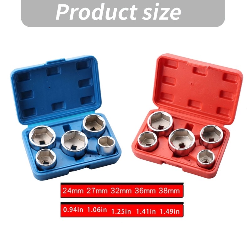 5Pcs Wrench Set Heavy Duty Chrome Plated Socket For Car Maintenance