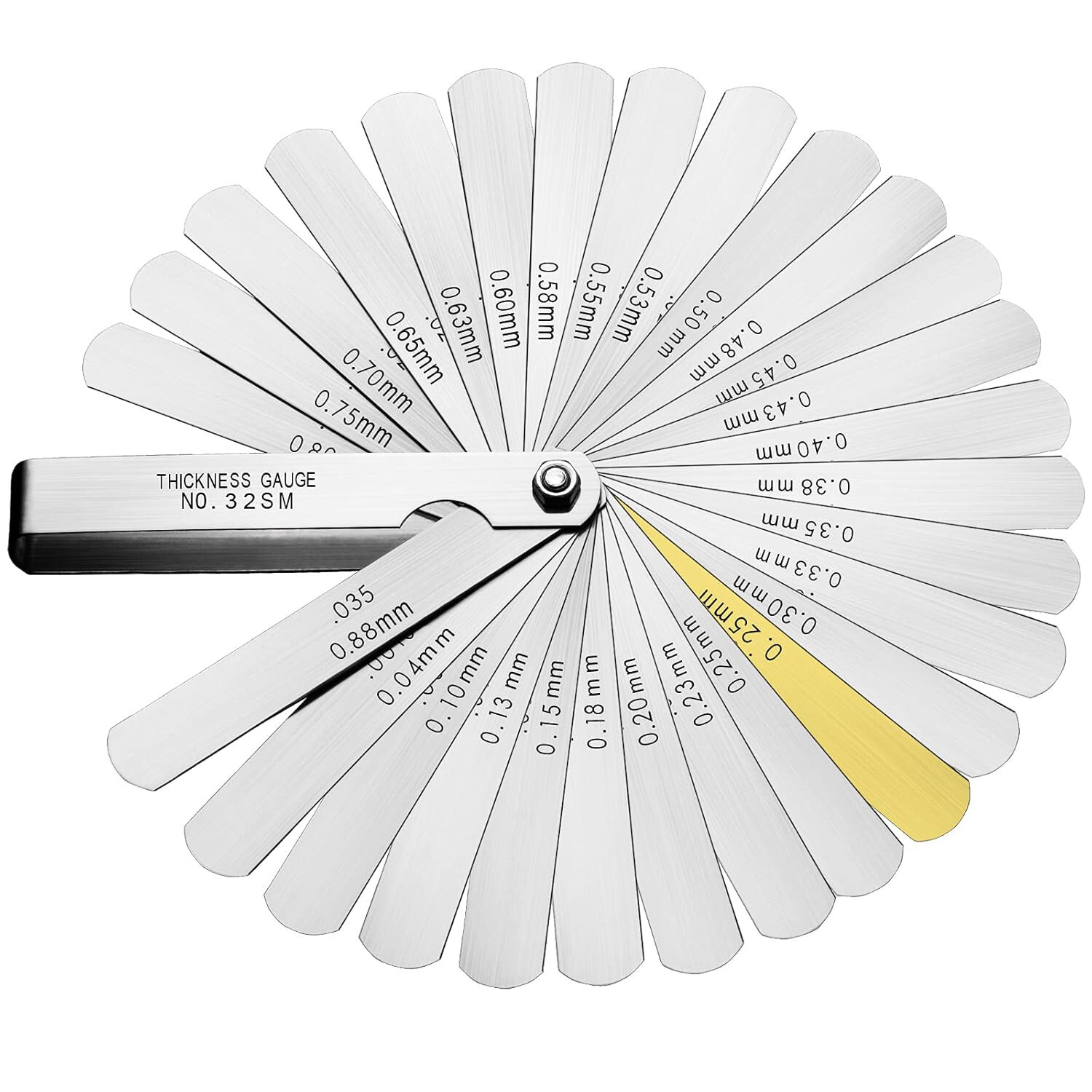 32x Stainless Steel Blades Feeler Gauge Set Dual Reading Measure Clearance Ruler