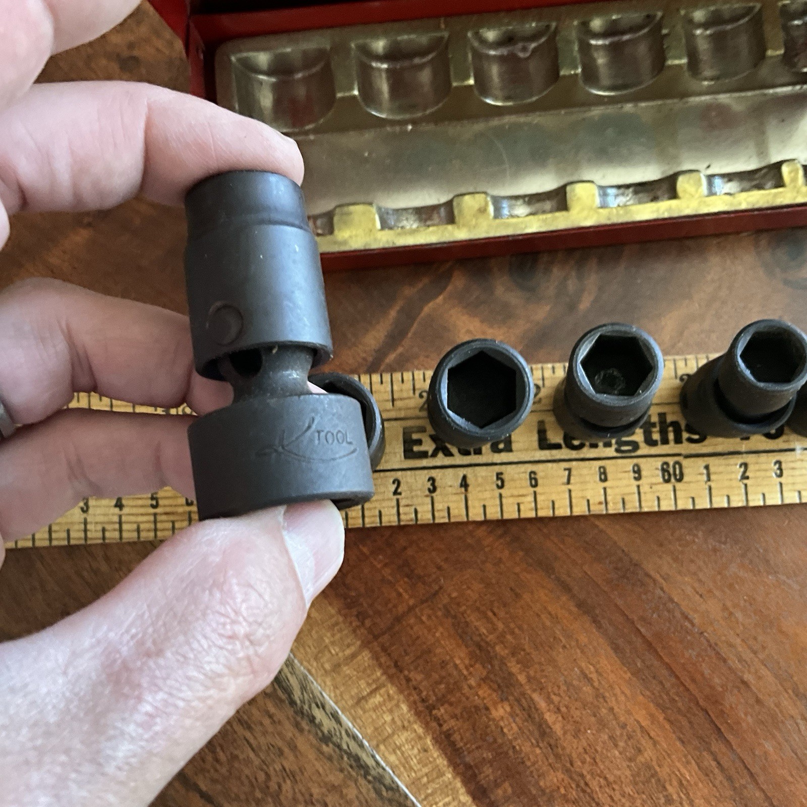 Vintage Universal Swivel Impact Set w Case 3/8″ Drive 7/16″ to 3/4″ 6 Point