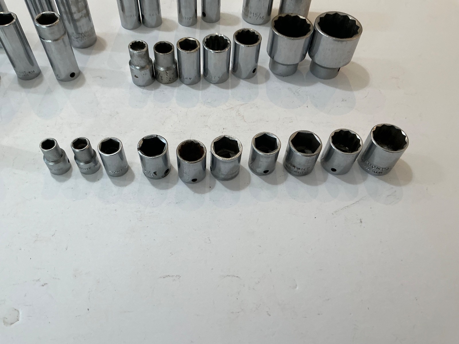Asst Wright sockets 1/4″,3/8″,1/2″ deep&shallow SAE/MM 41 pc all for $100 OBO US