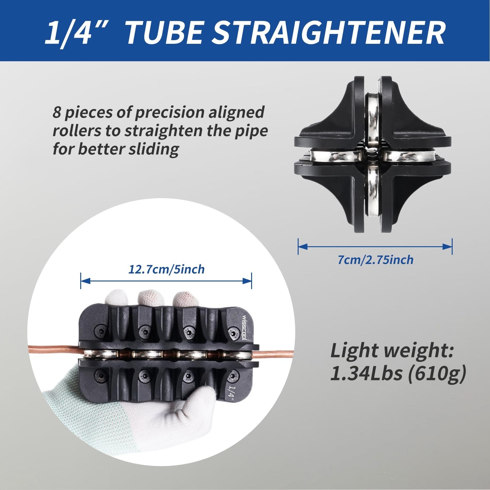 1/4″ Tubing Straightener Tool for Brake Line, Copper, Aluminum & Steel Pipes