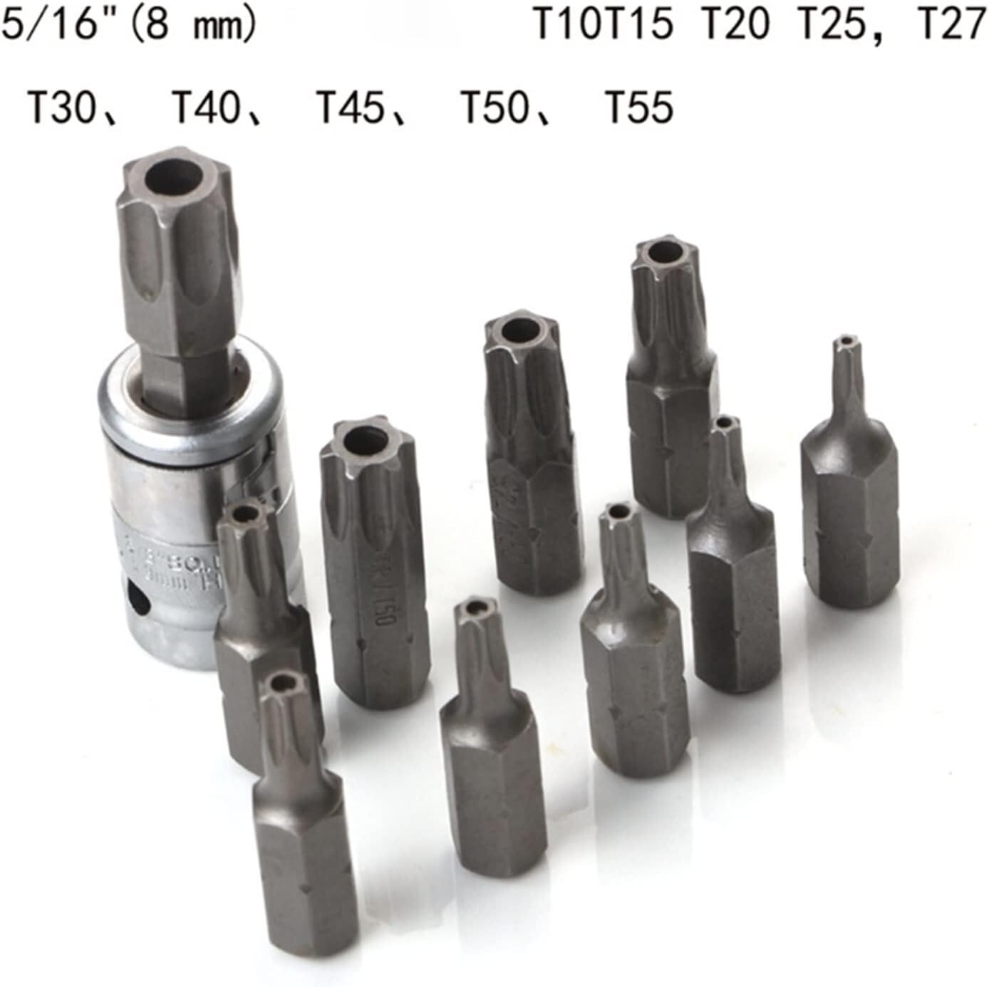 NEW 34pcs Torx Star Sockets & Bit Set Male Female E-torx Security Bits 3/8 Drive