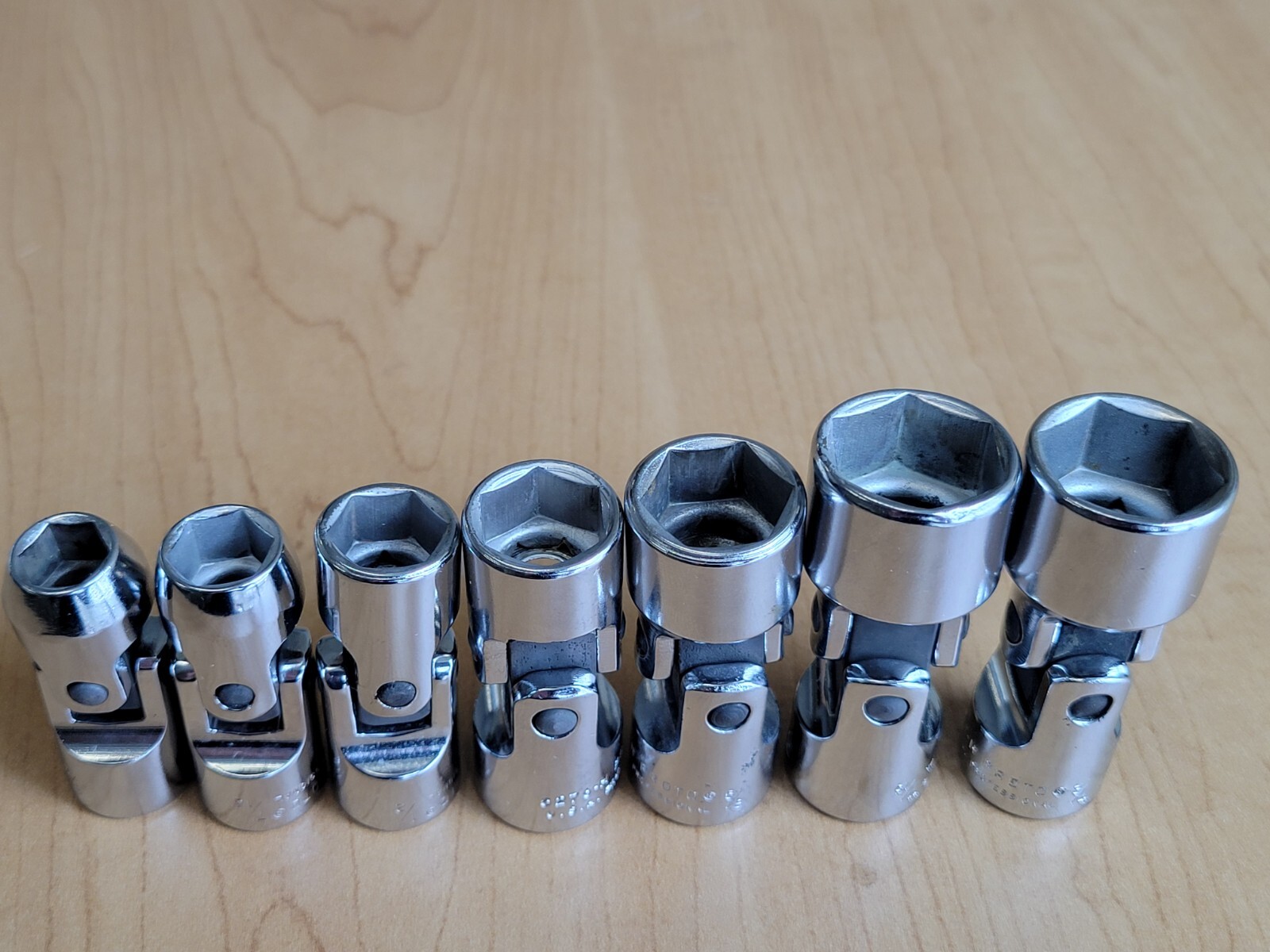 Proto 7 Piece 3/8″ Drive 6 Point SAE Universal Joint Socket Set 3/8 through 3/4