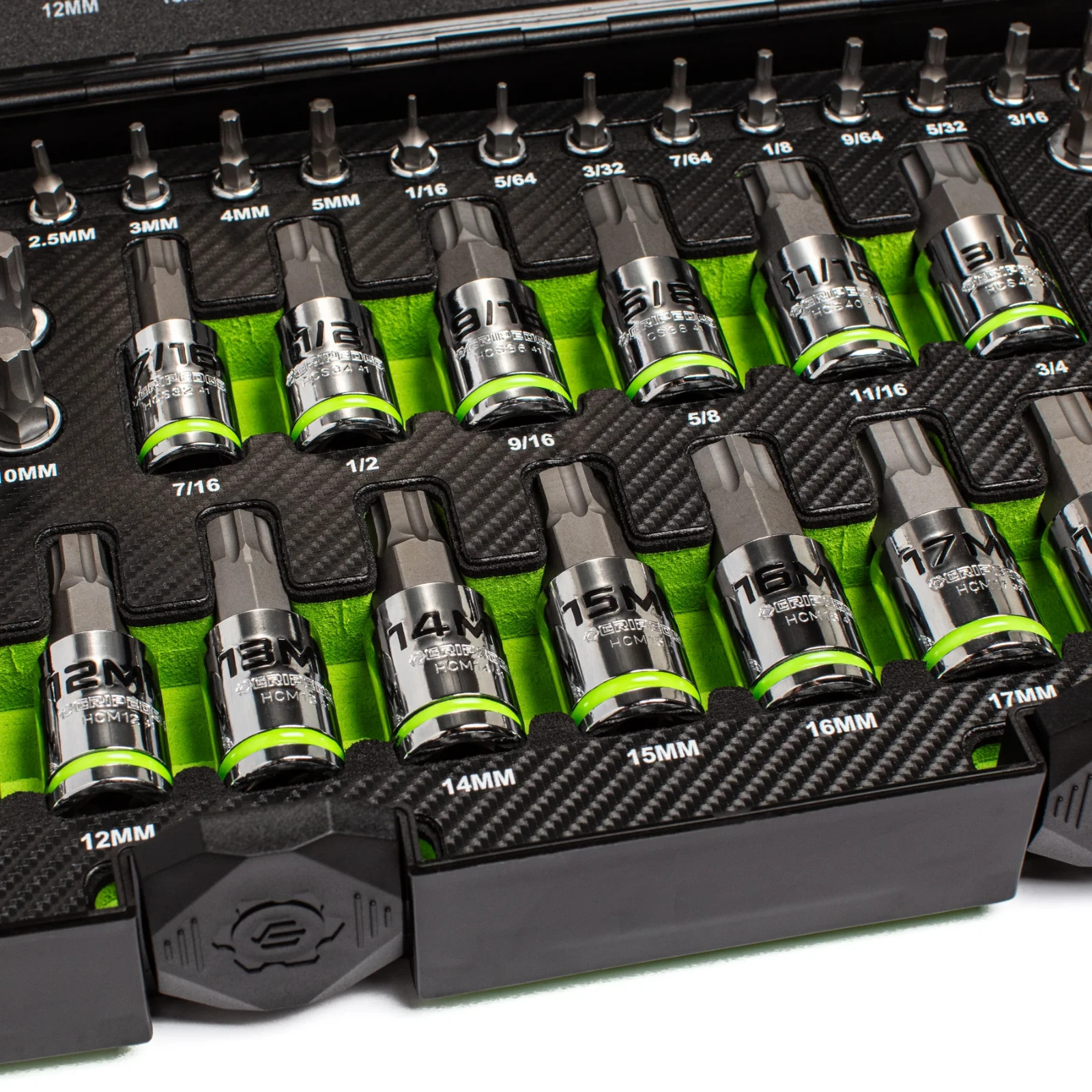 GripEdge Master RPT Hex Bit Allen Socket 38pc + Metric & SAE Hex Driver Set