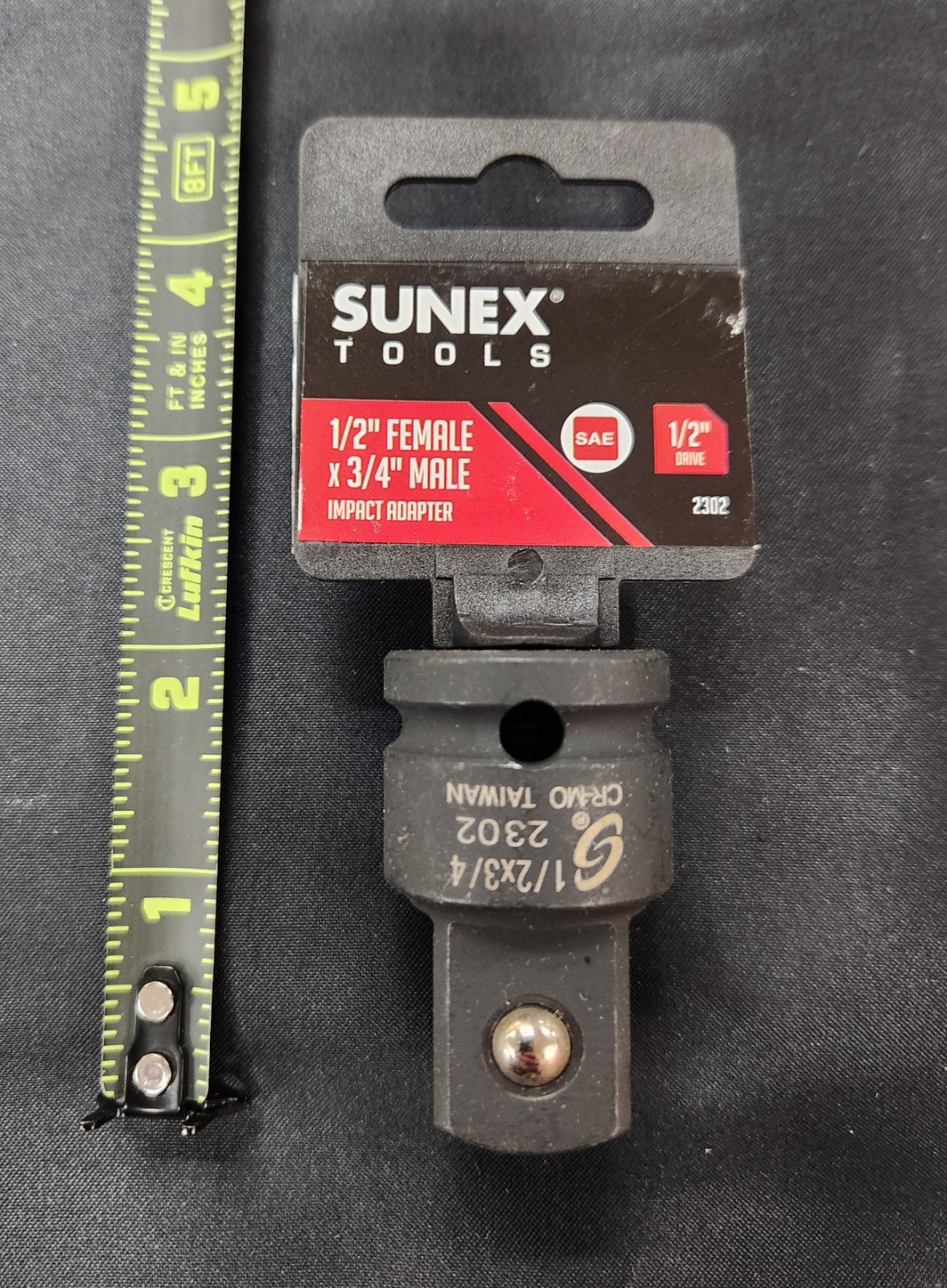 QTY 1 NEW SUNEX 2302 1/2″ DR. BLACK OXIDE 1/2″ FEMALE X 3/4″ MALE IMPACT ADAPTER
