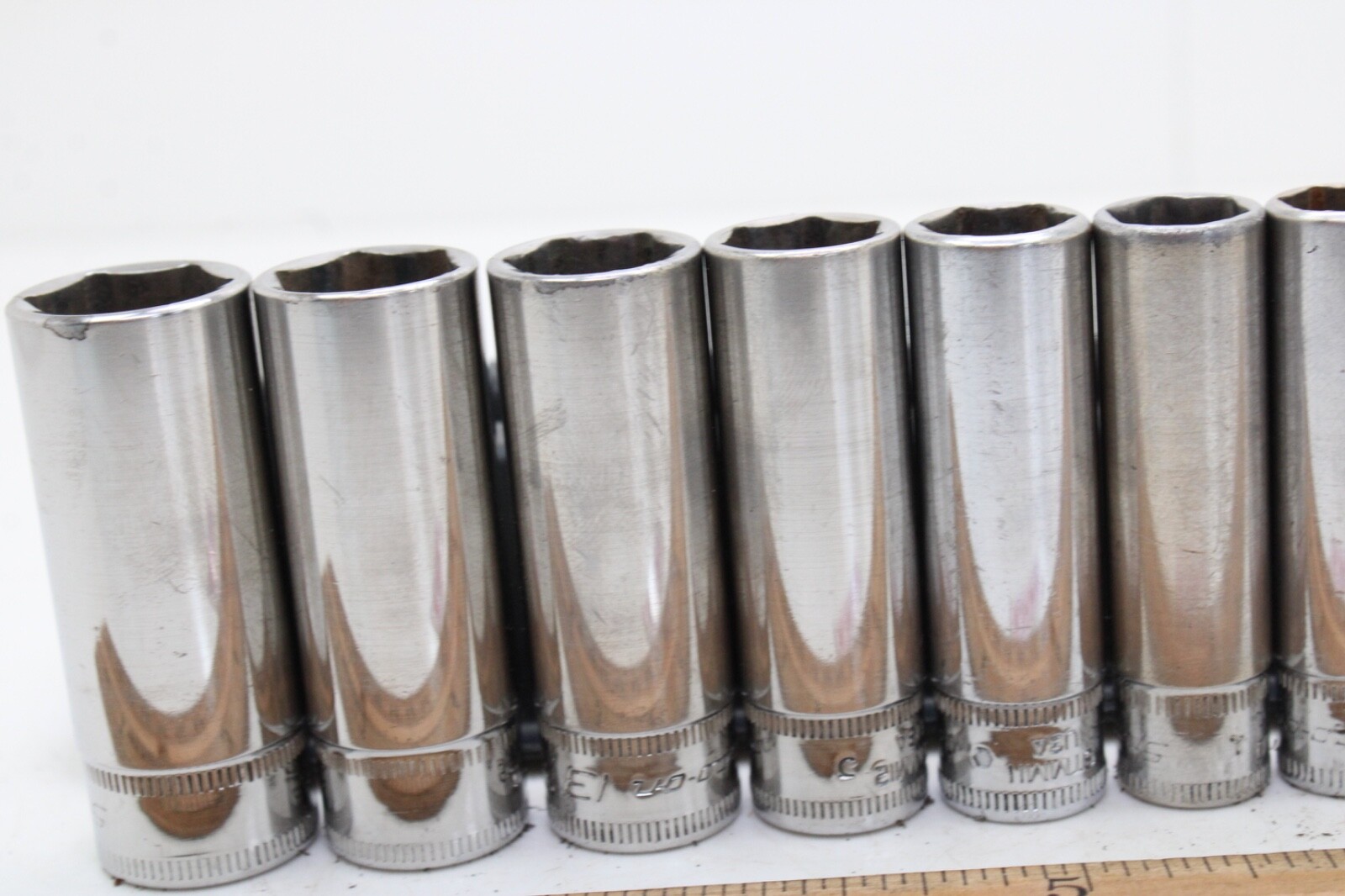 Snap-on 112STMMY 5-15mm 1/4″ Drive 12 Piece 6 Point Metric Deep Socket Set USA
