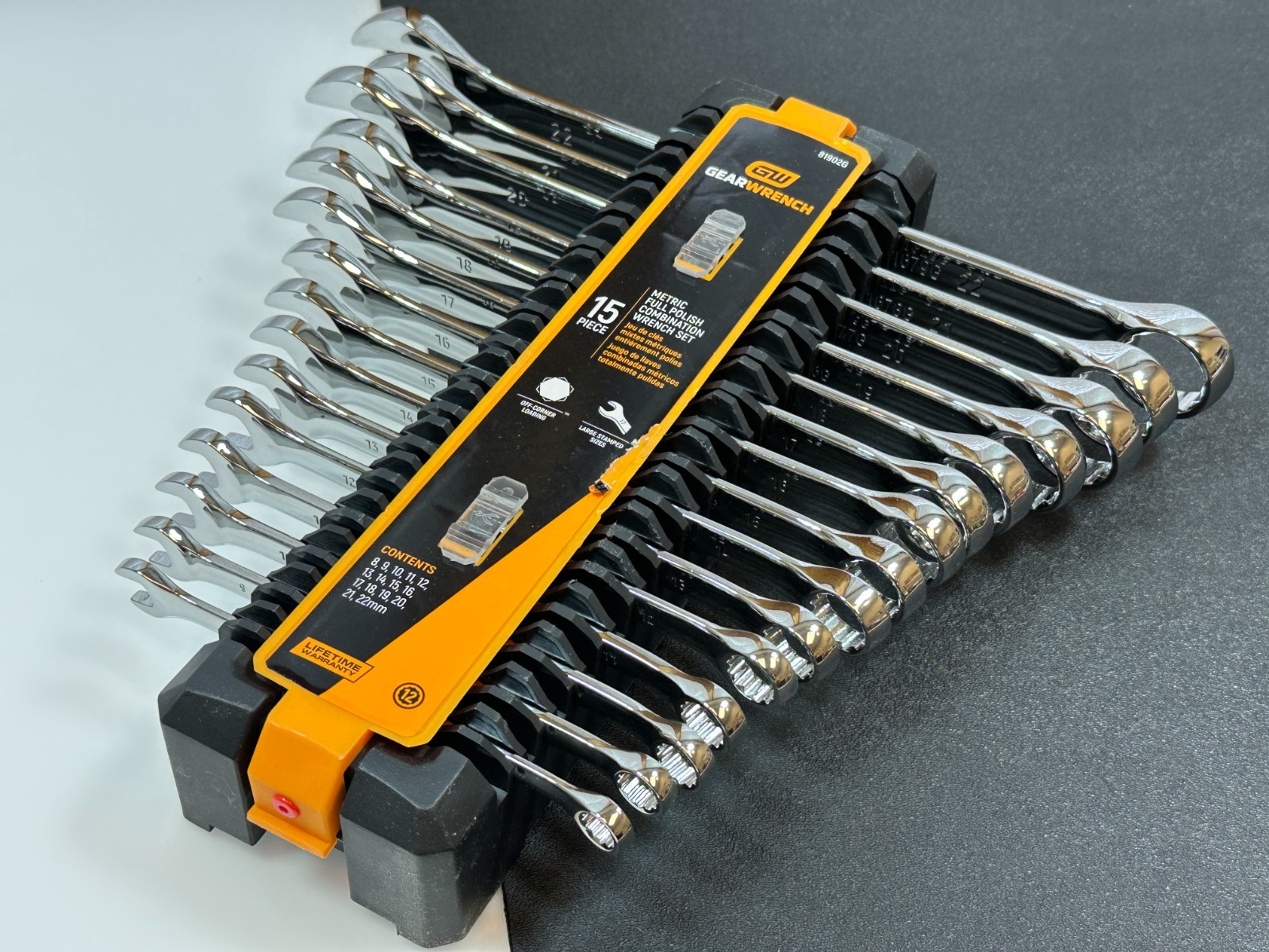 NEW GearWrench Tools 15pc Metric 8mm-22mm Full Polish NON RATCHETING Wrench Set