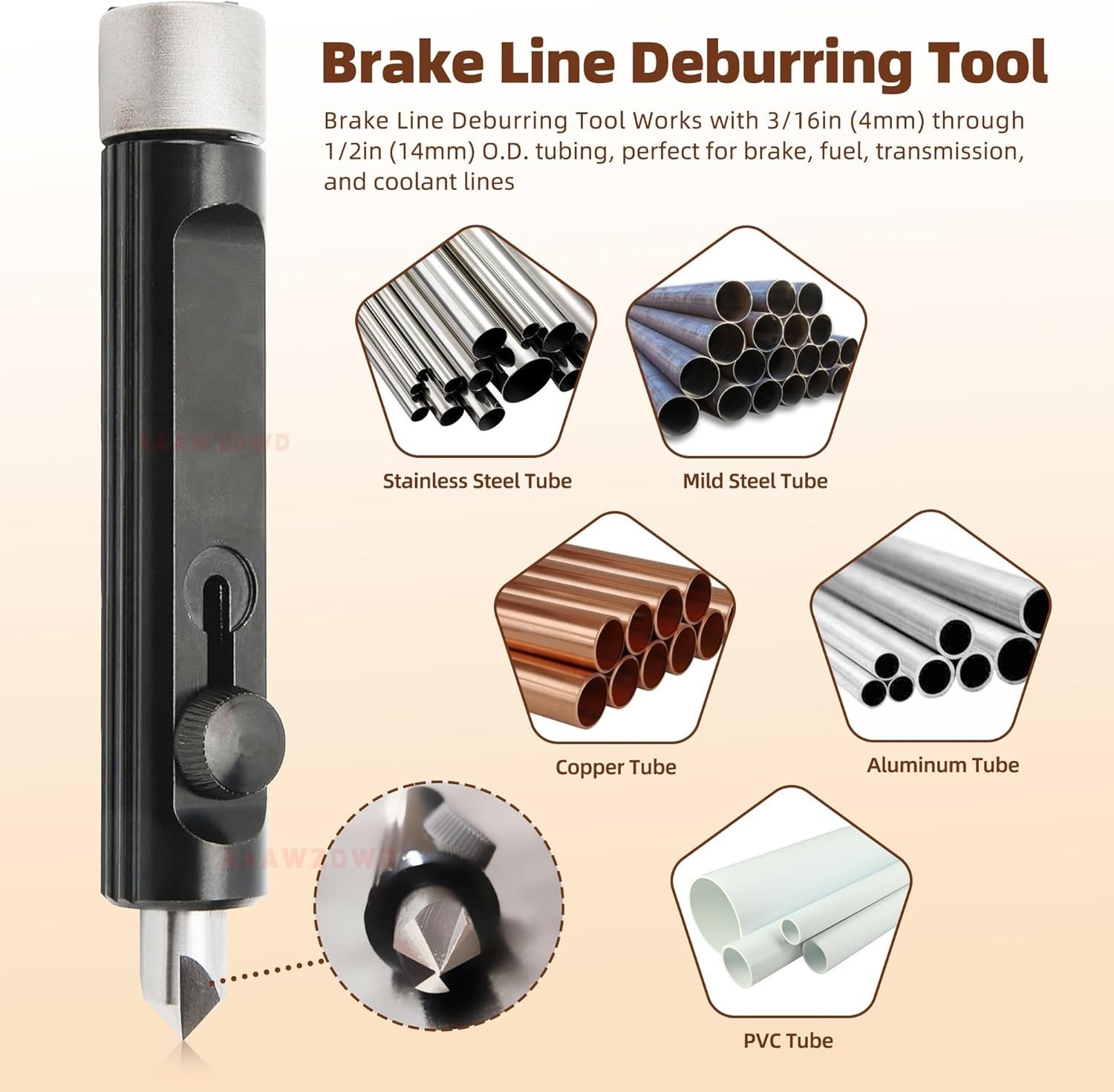 Rimming & Deburring Tool 3/16″ to 1/2″ Brake Line Fuel Coolant Lines