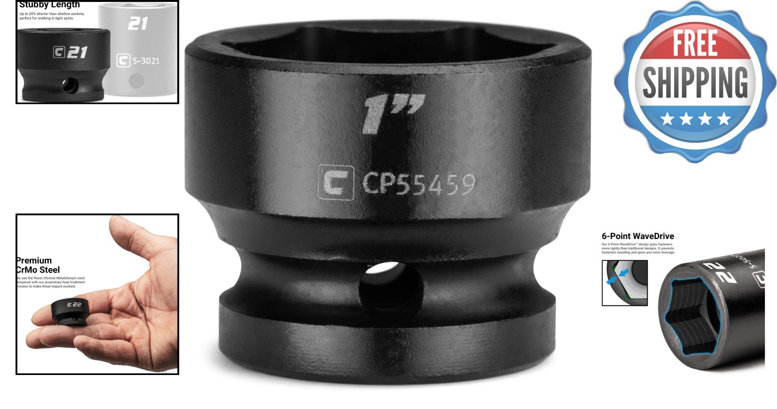 Compact 1/2 Inch Drive Stubby Impact Socket: Chrome Molybdenum Steel Strength
