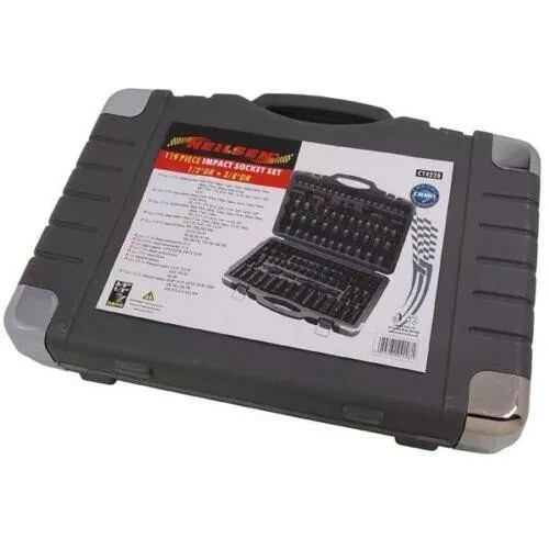 Impact Socket Set 119pc 1/2 and 3/8 Deep, Shallow, METRIC, IMPERIAL, HEX, TORX,