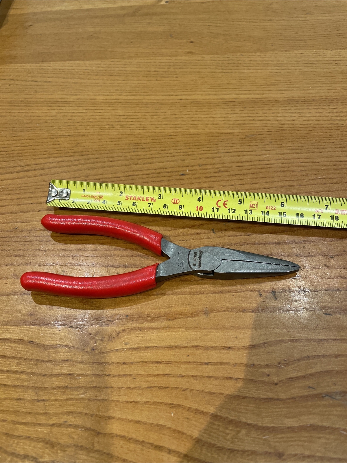 New Snap On 6 Inch 95acf Mini long Nose Plier Red