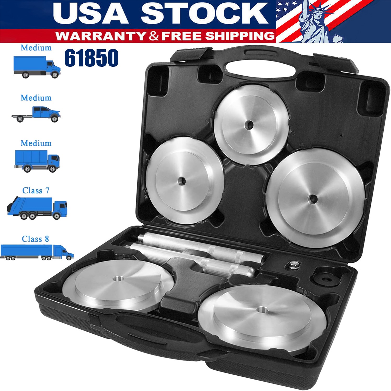 61850 Truck Hub Seal Installer Kit for Class 7 Class 8 Duty Road Trucks Trailers