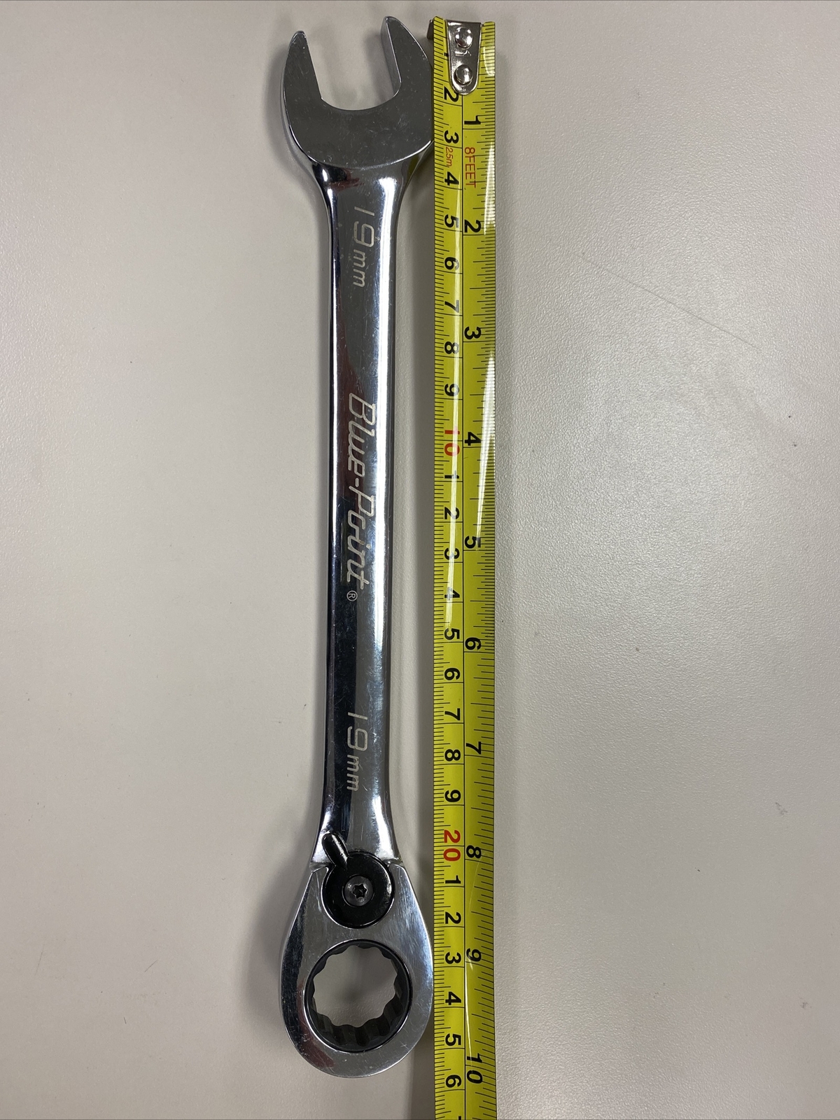 Snap On, BP Wrench, BOERM19, 19MM, ratcheting combination, chrome, 12 point